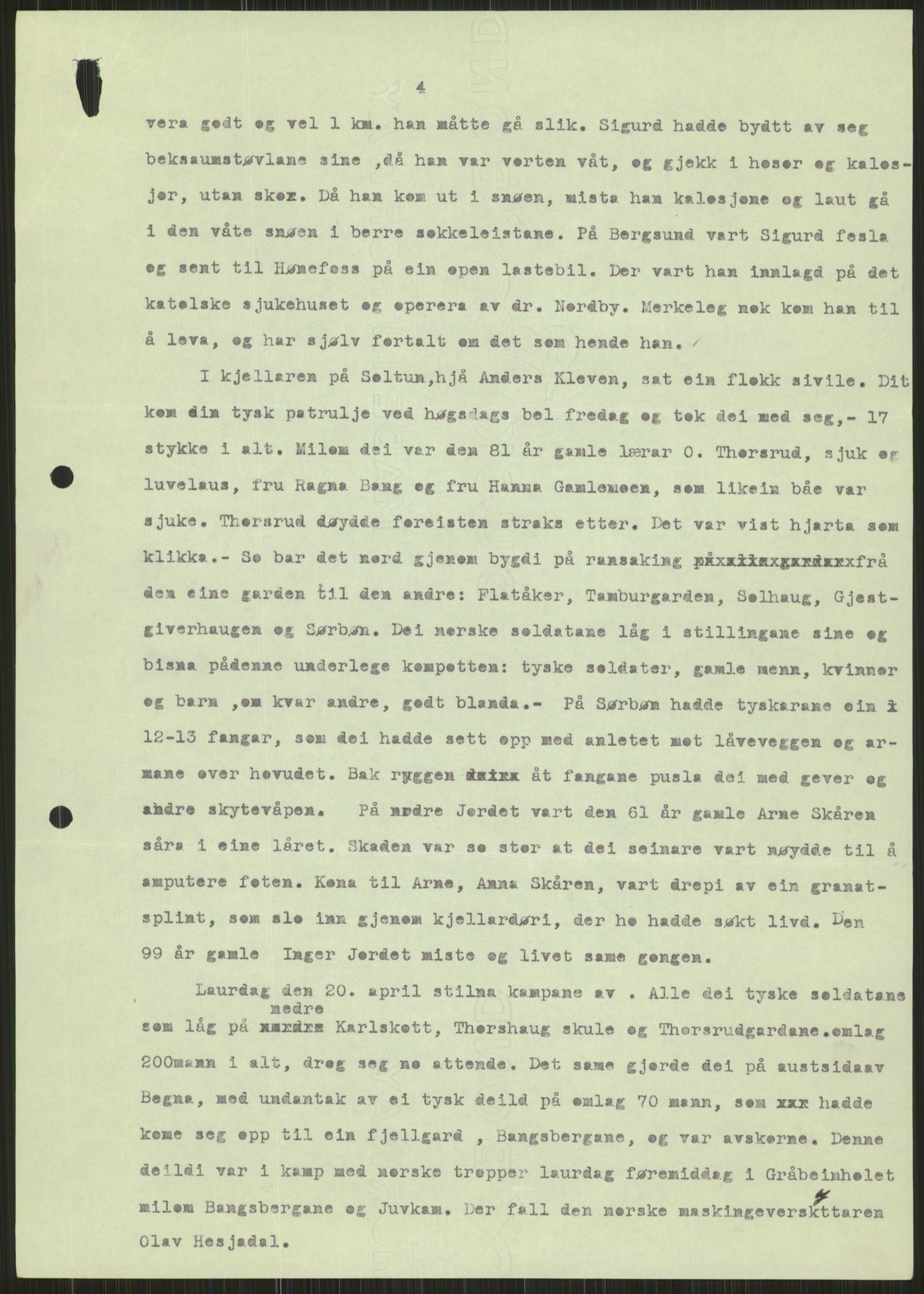 Forsvaret, Forsvarets krigshistoriske avdeling, AV/RA-RAFA-2017/Y/Ya/L0014: II-C-11-31 - Fylkesmenn.  Rapporter om krigsbegivenhetene 1940., 1940, p. 211