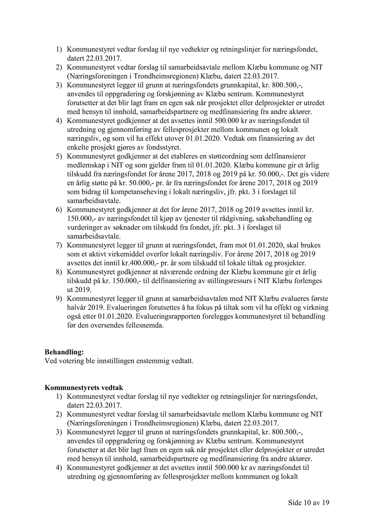 Klæbu Kommune, TRKO/KK/01-KS/L010: Kommunestyret - Møtedokumenter, 2017, p. 1250