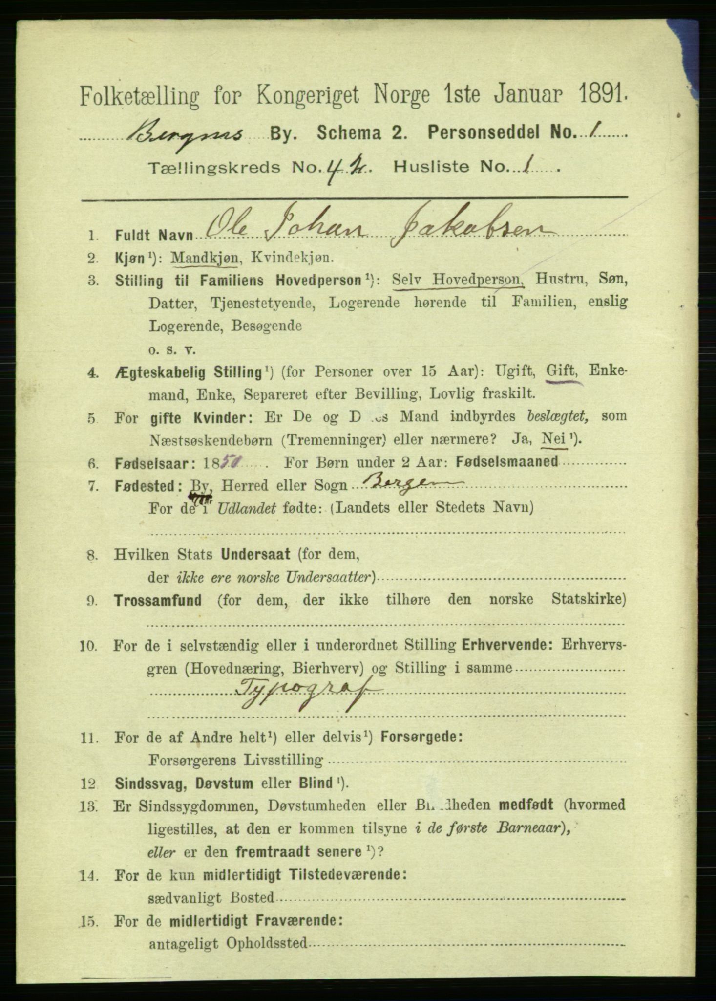 RA, 1891 Census for 1301 Bergen, 1891, p. 49703