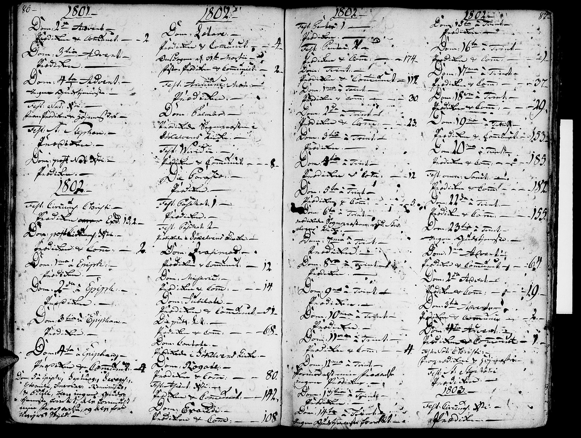 Ministerialprotokoller, klokkerbøker og fødselsregistre - Møre og Romsdal, AV/SAT-A-1454/515/L0206: Parish register (official) no. 515A02, 1765-1818, p. 86-87