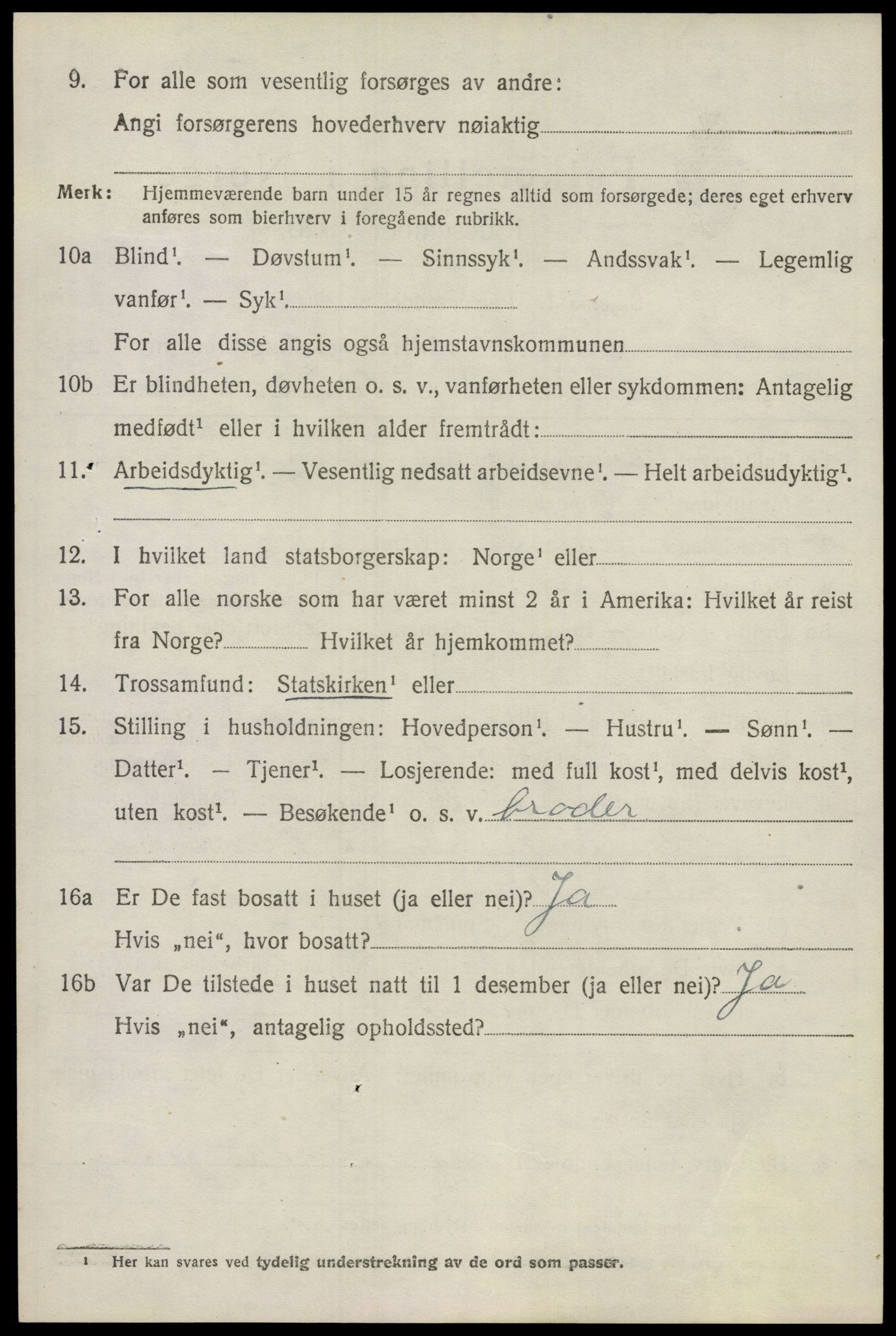 SAO, 1920 census for Ullensaker, 1920, p. 6160