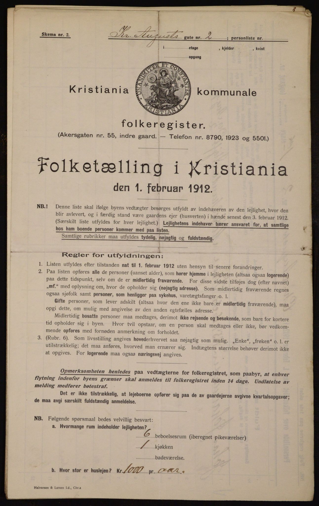 OBA, Municipal Census 1912 for Kristiania, 1912, p. 54192