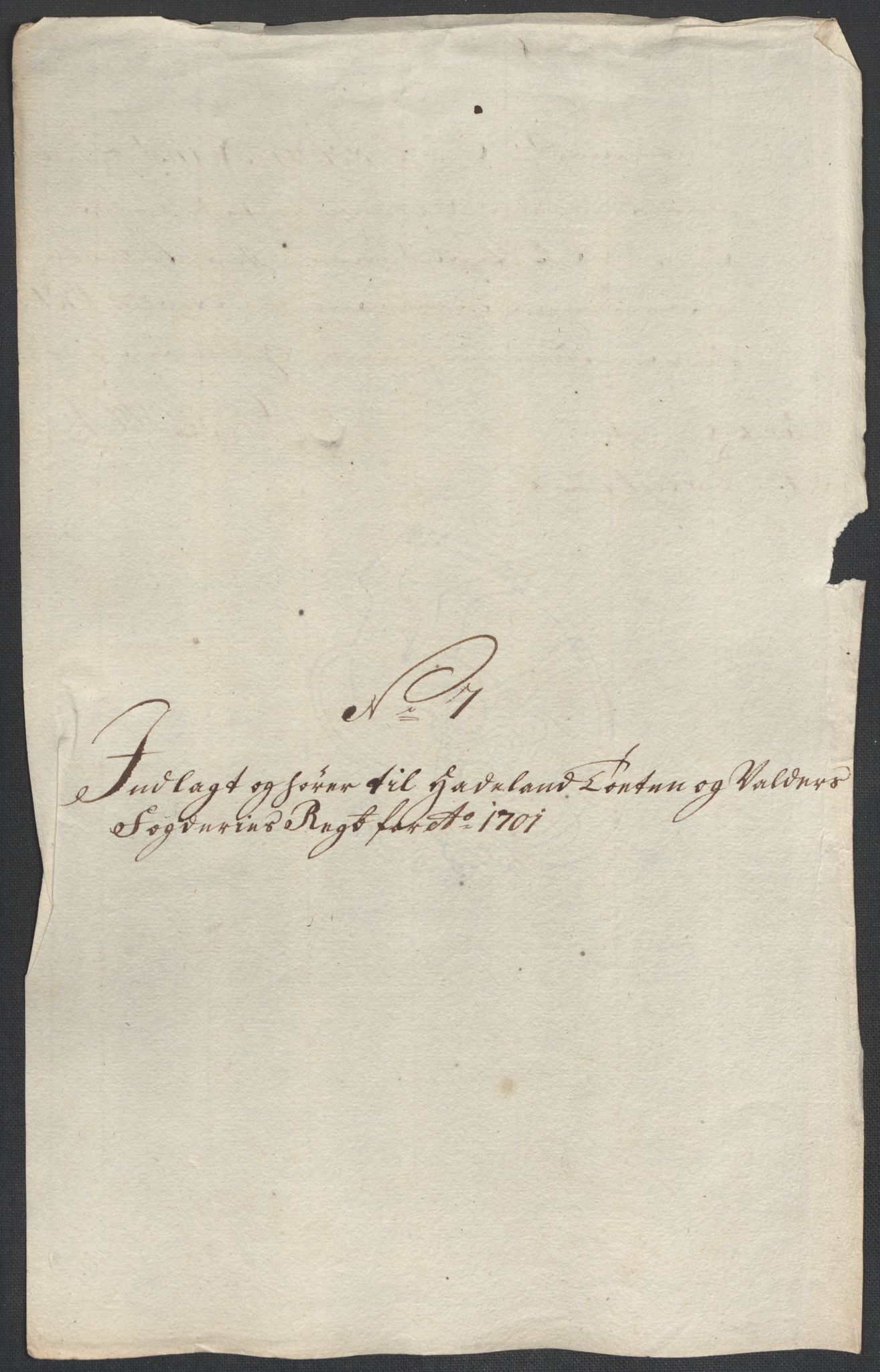 Rentekammeret inntil 1814, Reviderte regnskaper, Fogderegnskap, RA/EA-4092/R18/L1299: Fogderegnskap Hadeland, Toten og Valdres, 1701, p. 362