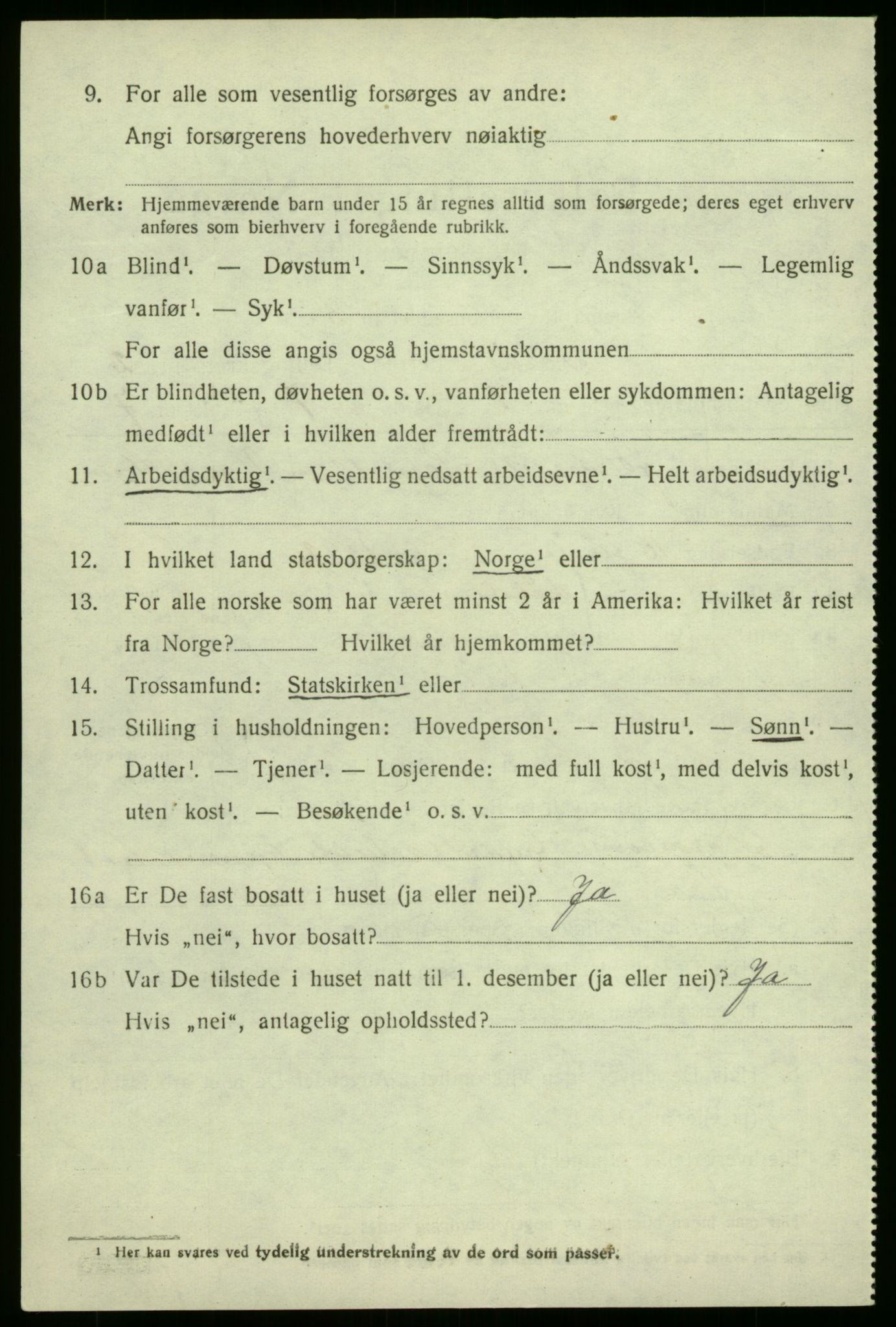 SAB, 1920 census for Førde, 1920, p. 1421