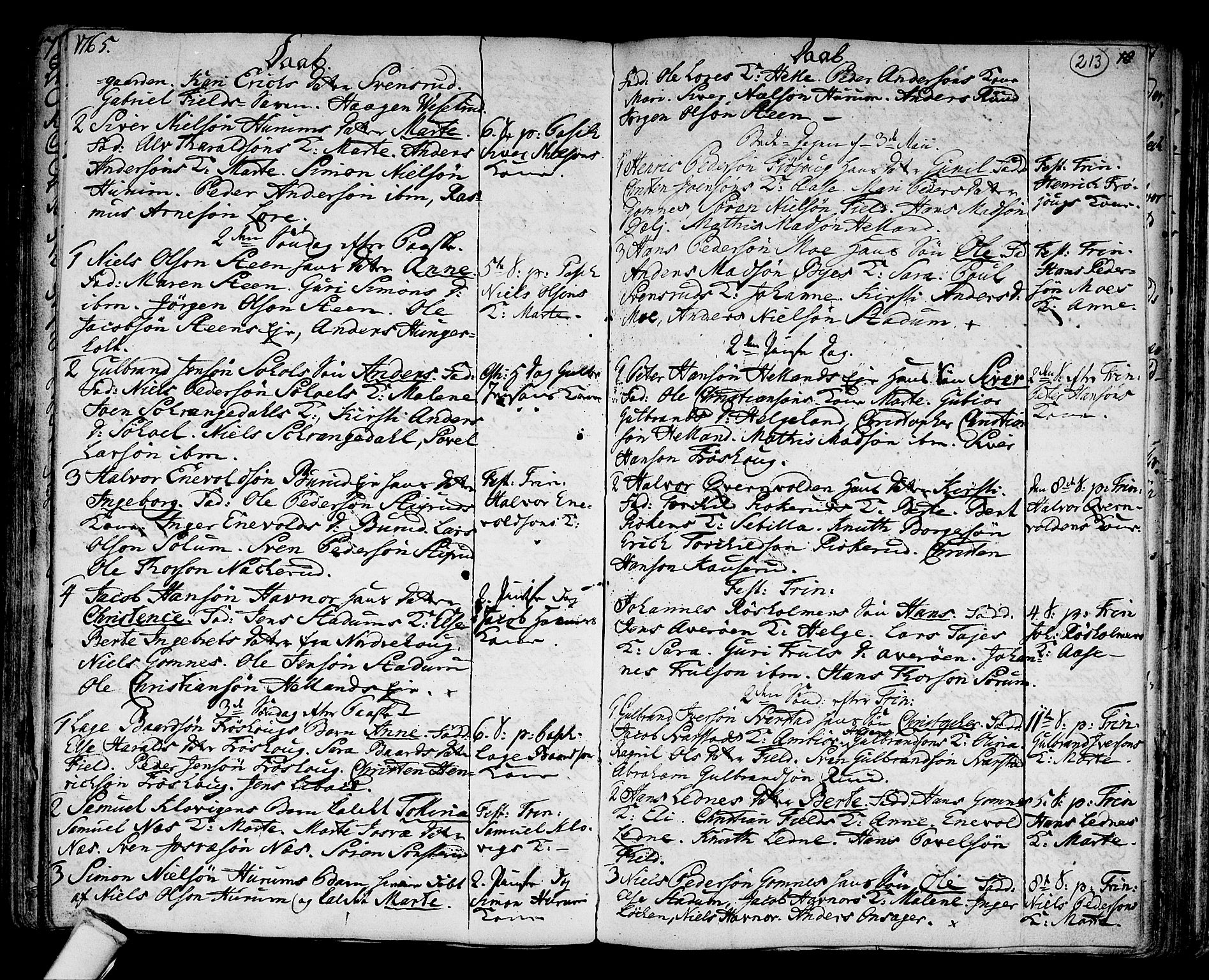 Hole kirkebøker, SAKO/A-228/F/Fa/L0001: Parish register (official) no. I 1, 1716-1765, p. 213