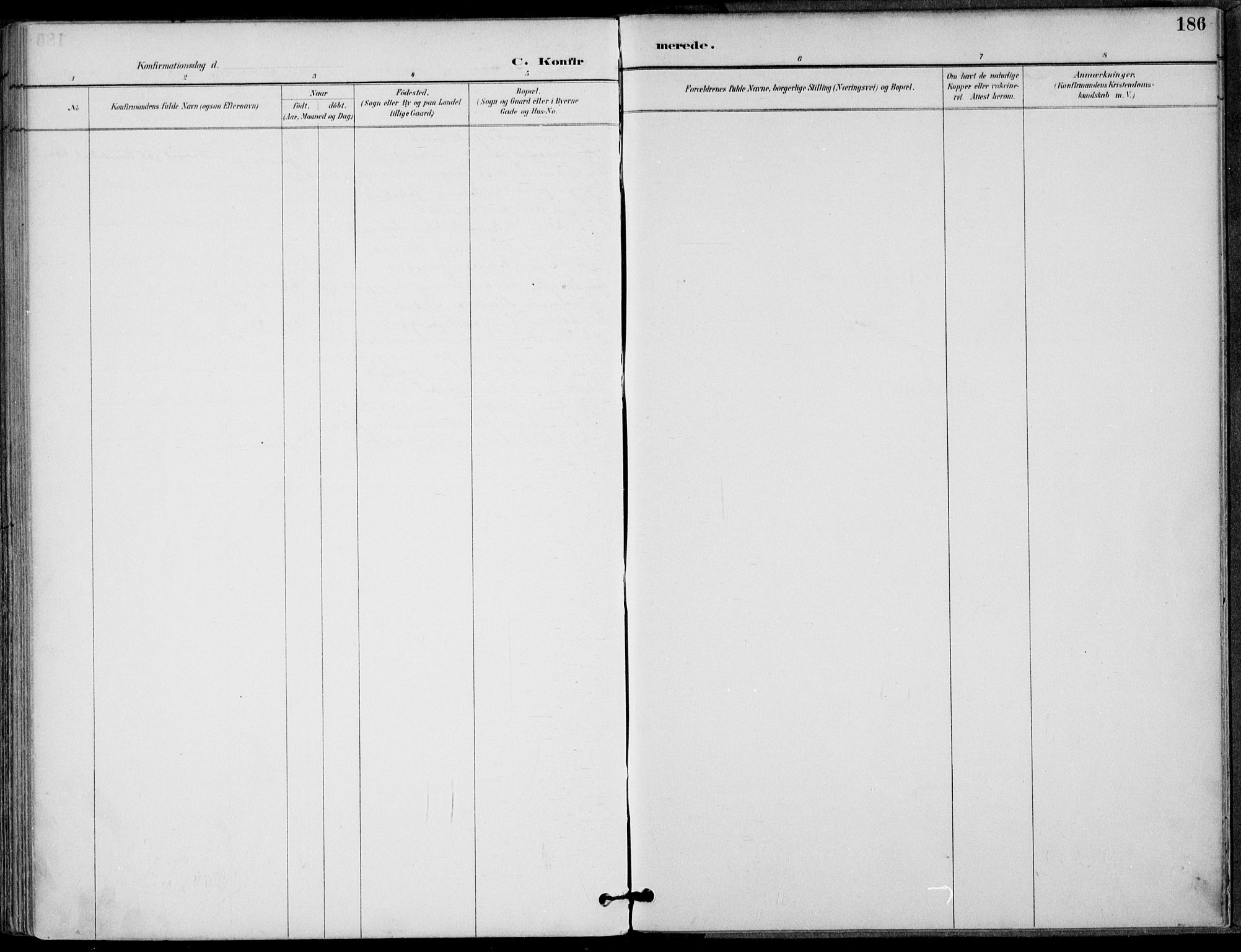 Ministerialprotokoller, klokkerbøker og fødselsregistre - Nordland, AV/SAT-A-1459/825/L0362: Parish register (official) no. 825A16, 1886-1908, p. 186