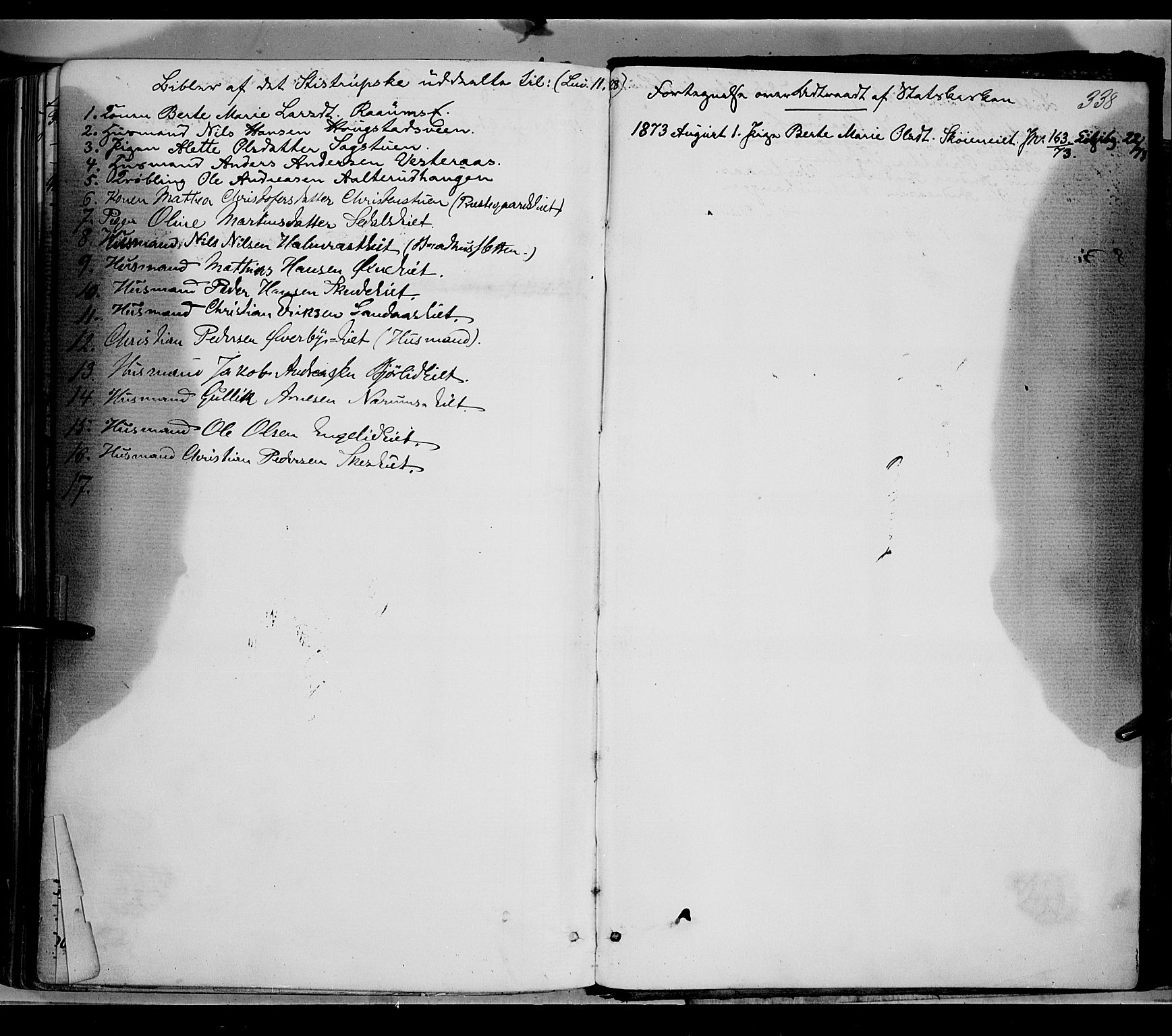 Søndre Land prestekontor, SAH/PREST-122/K/L0001: Parish register (official) no. 1, 1860-1877, p. 338