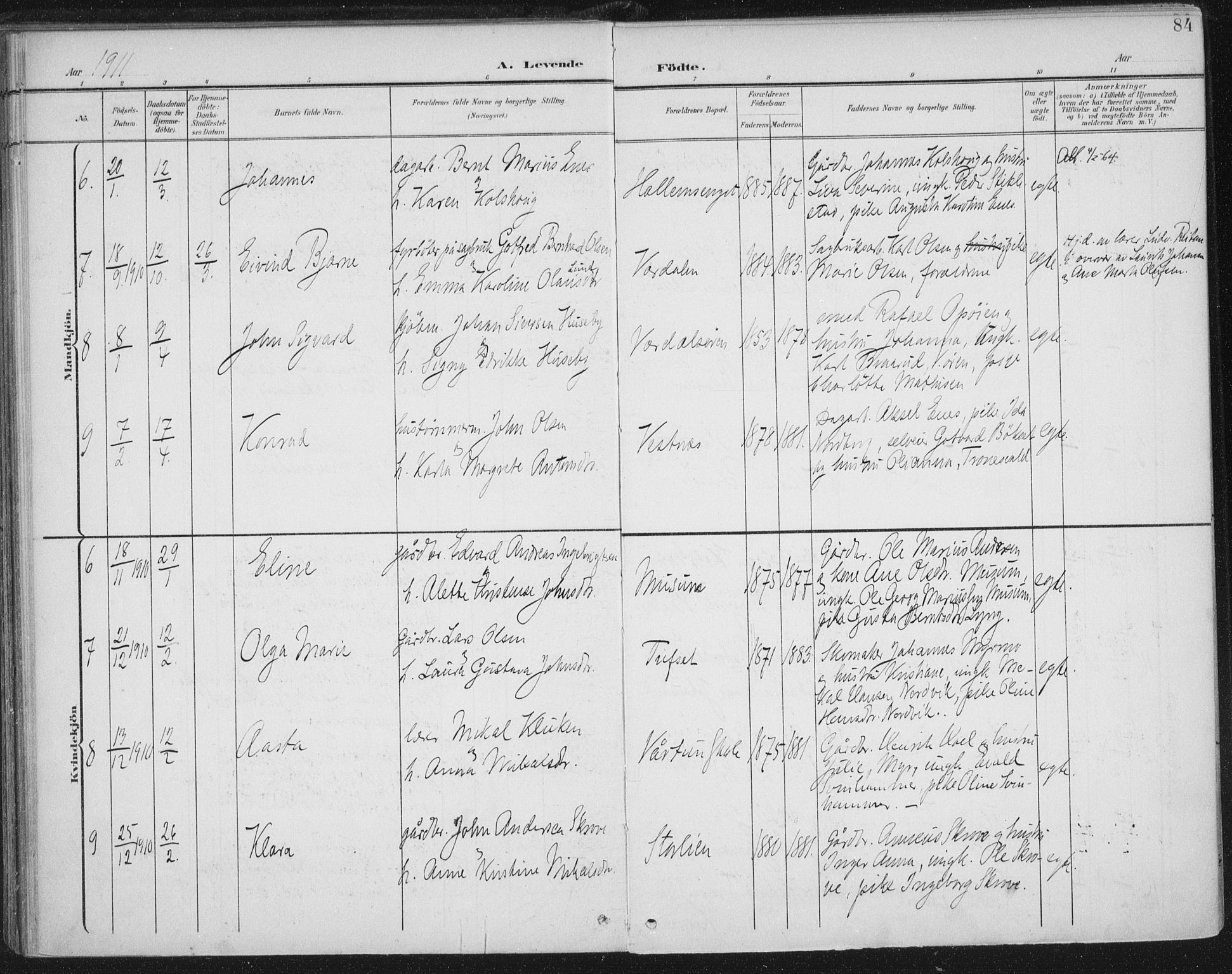 Ministerialprotokoller, klokkerbøker og fødselsregistre - Nord-Trøndelag, AV/SAT-A-1458/723/L0246: Parish register (official) no. 723A15, 1900-1917, p. 84