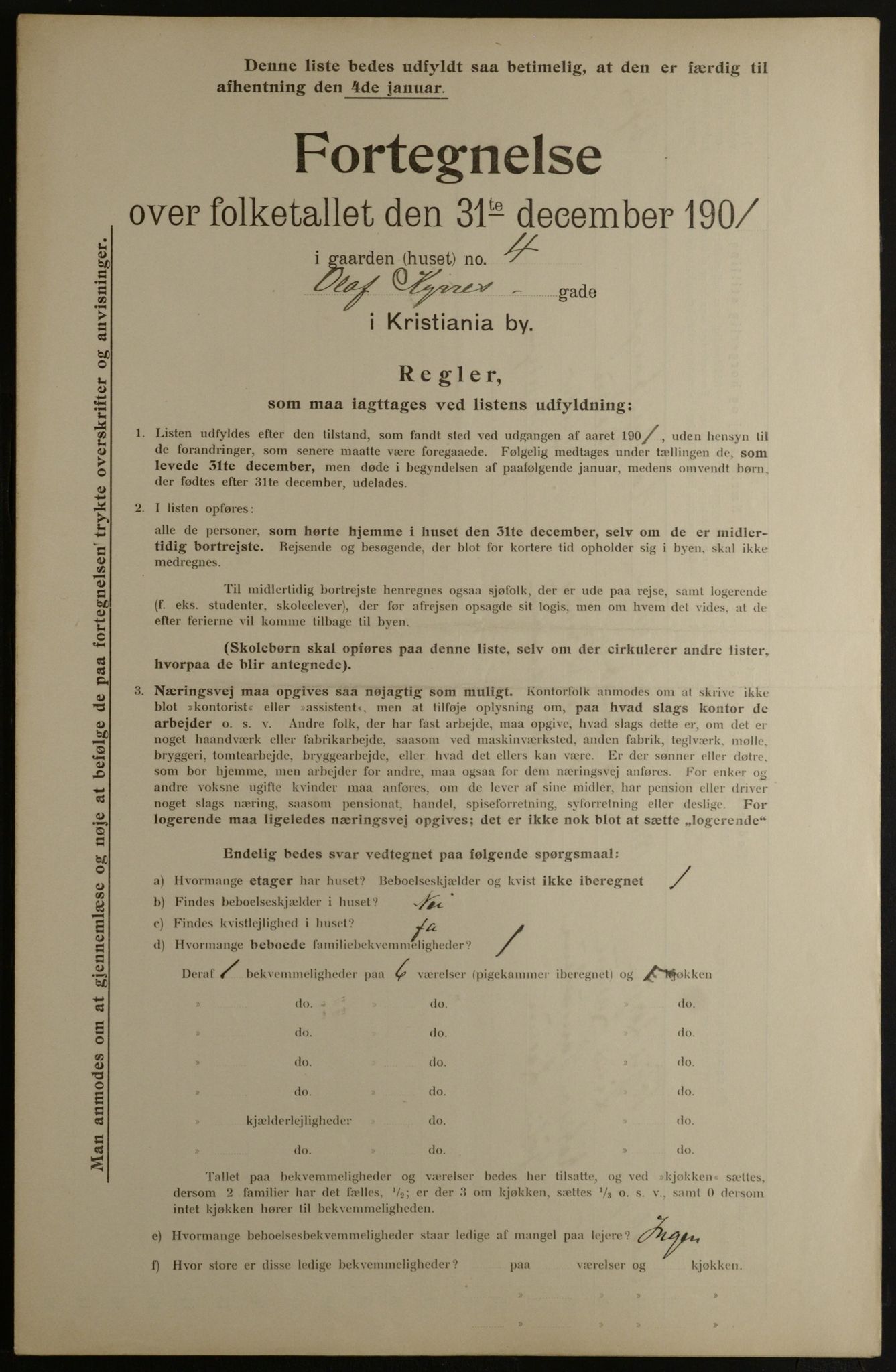 OBA, Municipal Census 1901 for Kristiania, 1901, p. 11538