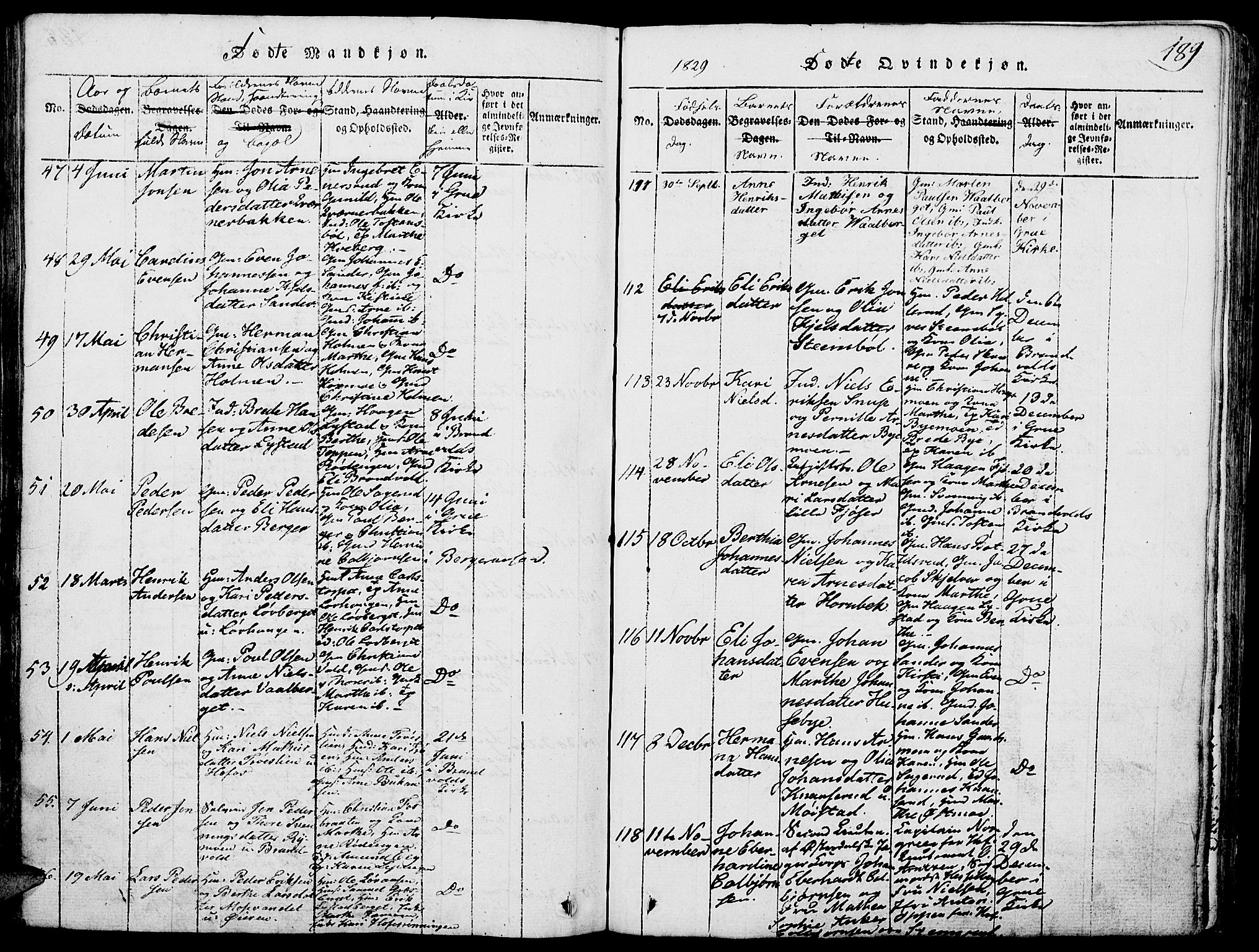 Grue prestekontor, AV/SAH-PREST-036/H/Ha/Haa/L0006: Parish register (official) no. 6, 1814-1830, p. 189