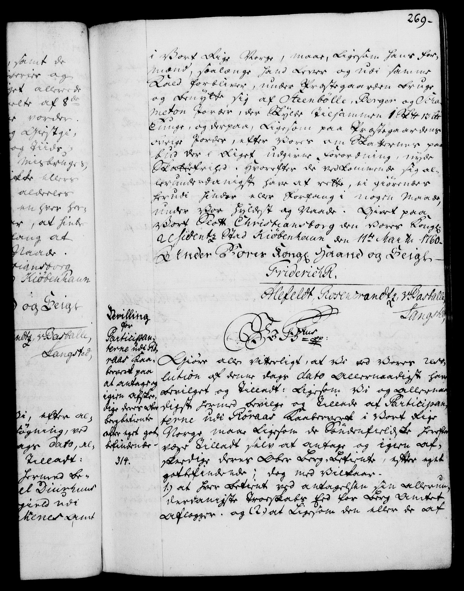 Rentekammeret, Kammerkanselliet, RA/EA-3111/G/Gg/Gga/L0007: Norsk ekspedisjonsprotokoll med register (merket RK 53.7), 1759-1768, p. 269