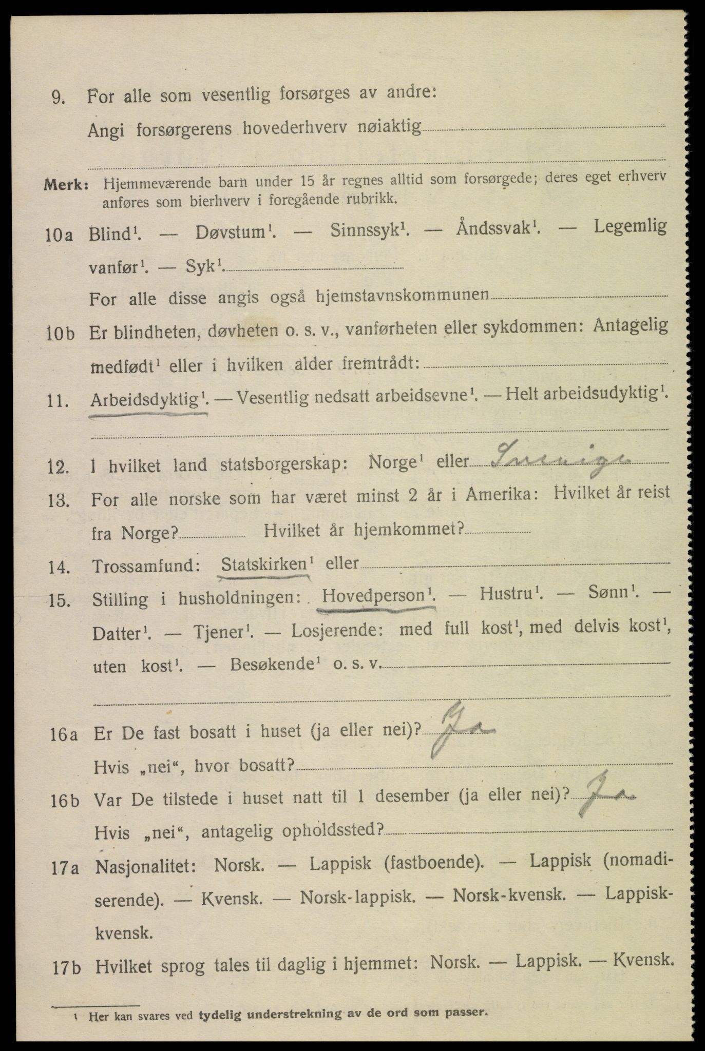 SAT, 1920 census for Narvik, 1920, p. 5187
