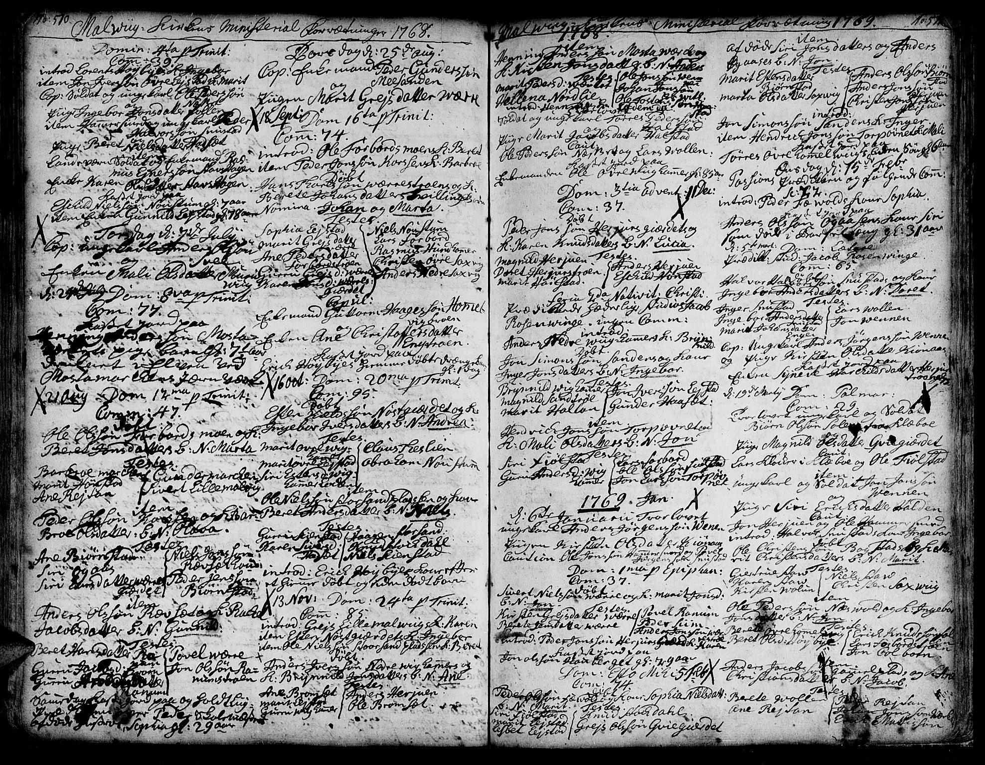 Ministerialprotokoller, klokkerbøker og fødselsregistre - Sør-Trøndelag, SAT/A-1456/606/L0277: Parish register (official) no. 606A01 /3, 1727-1780, p. 510-511