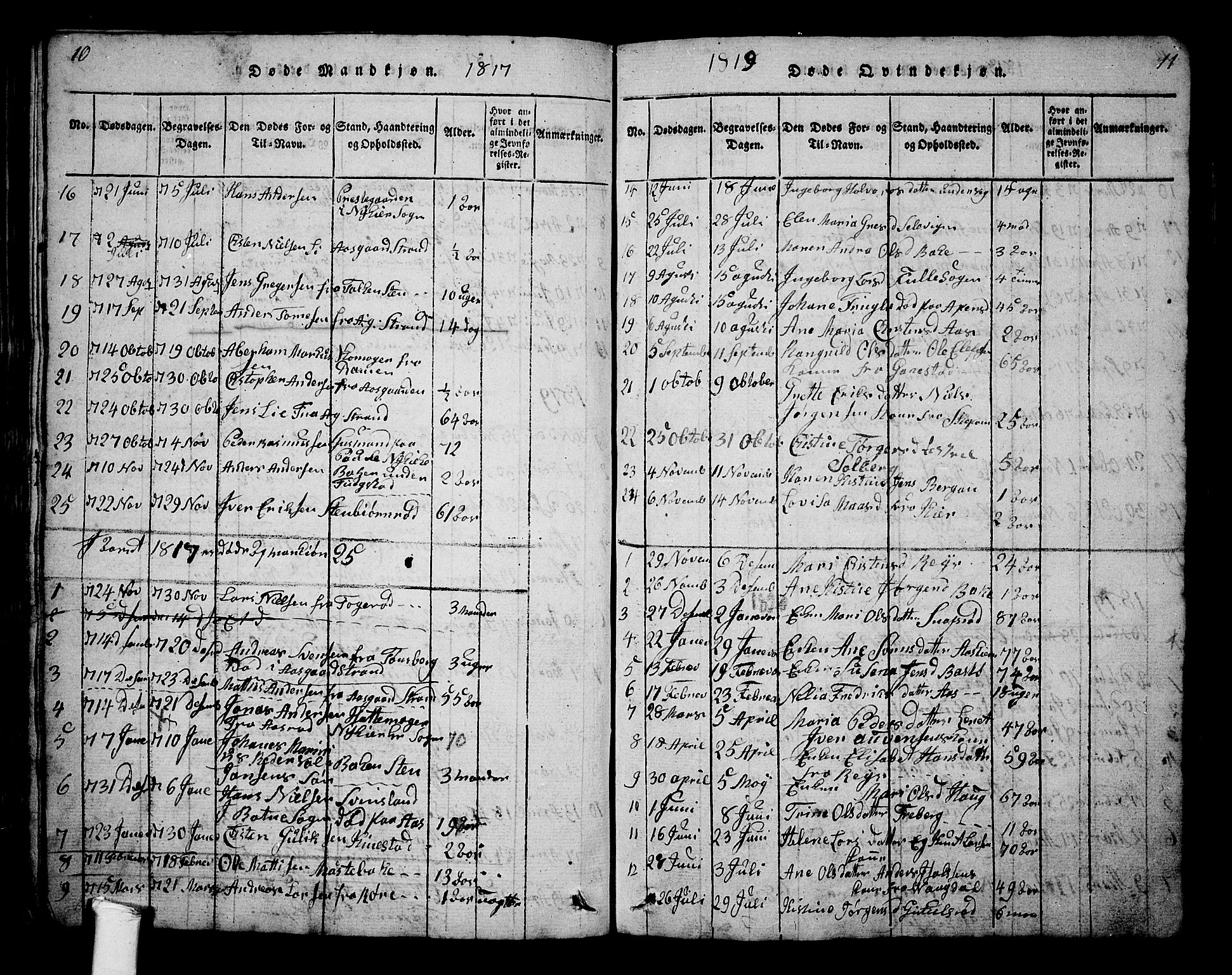 Borre kirkebøker, AV/SAKO-A-338/G/Ga/L0001: Parish register (copy) no. I 1, 1815-1851, p. 10-11