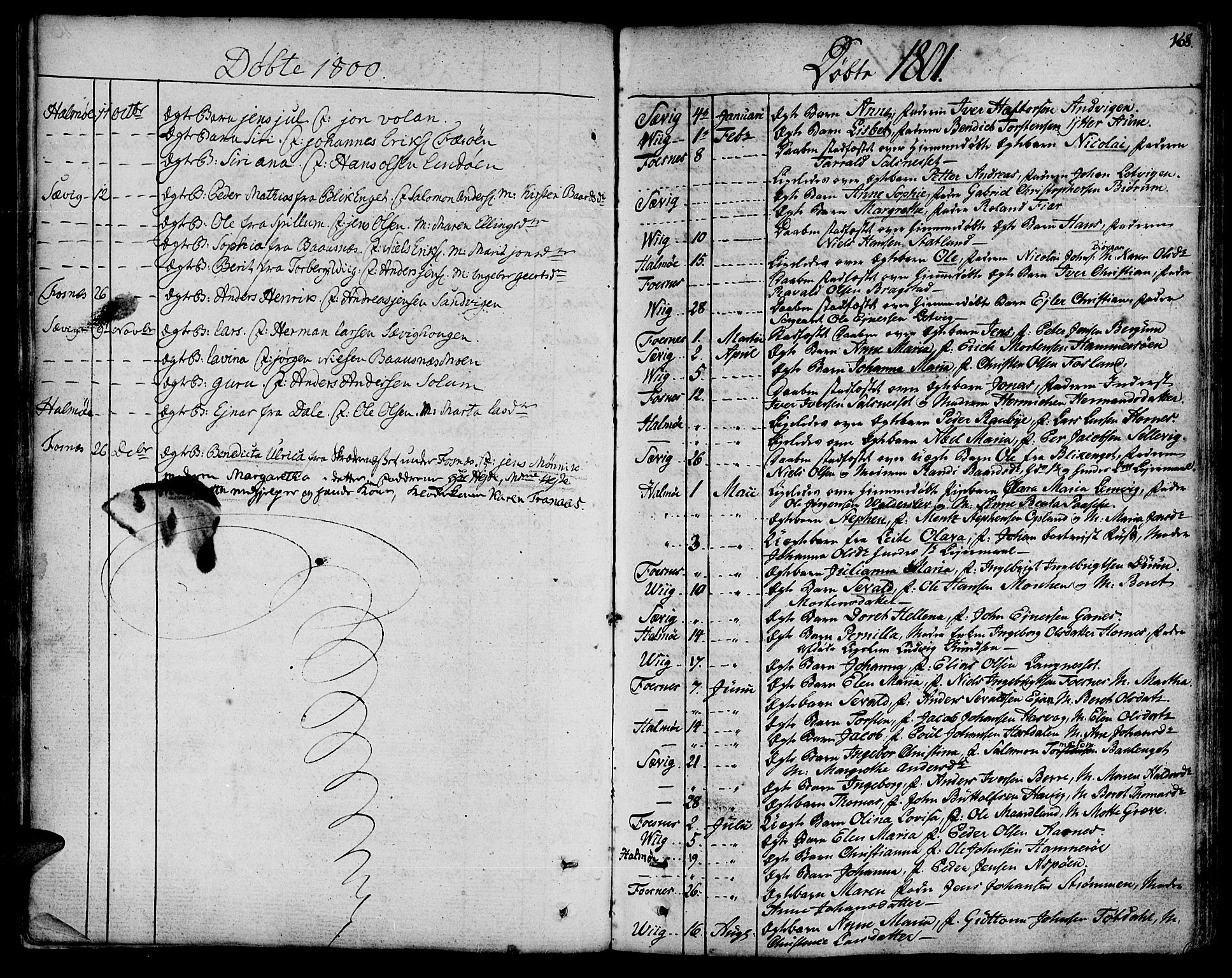 Ministerialprotokoller, klokkerbøker og fødselsregistre - Nord-Trøndelag, SAT/A-1458/773/L0608: Parish register (official) no. 773A02, 1784-1816, p. 168