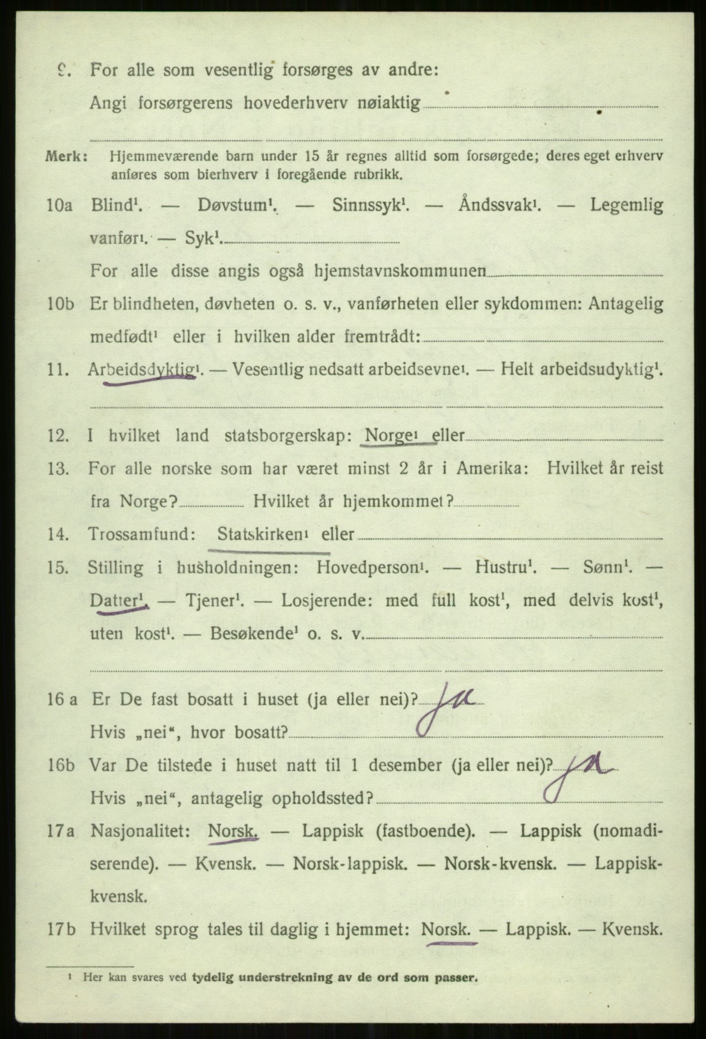 SATØ, 1920 census for Karlsøy, 1920, p. 4785