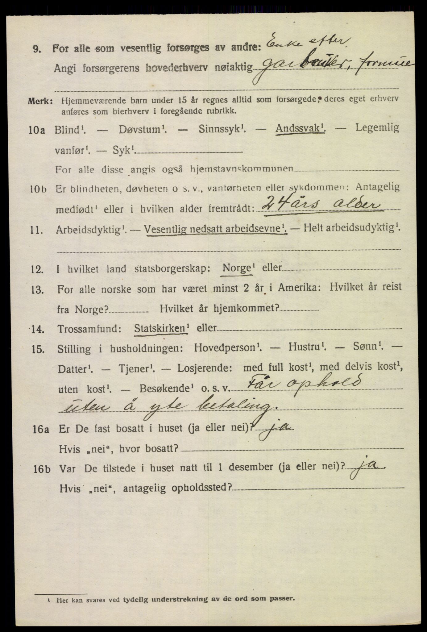 SAK, 1920 census for Holt, 1920, p. 8109