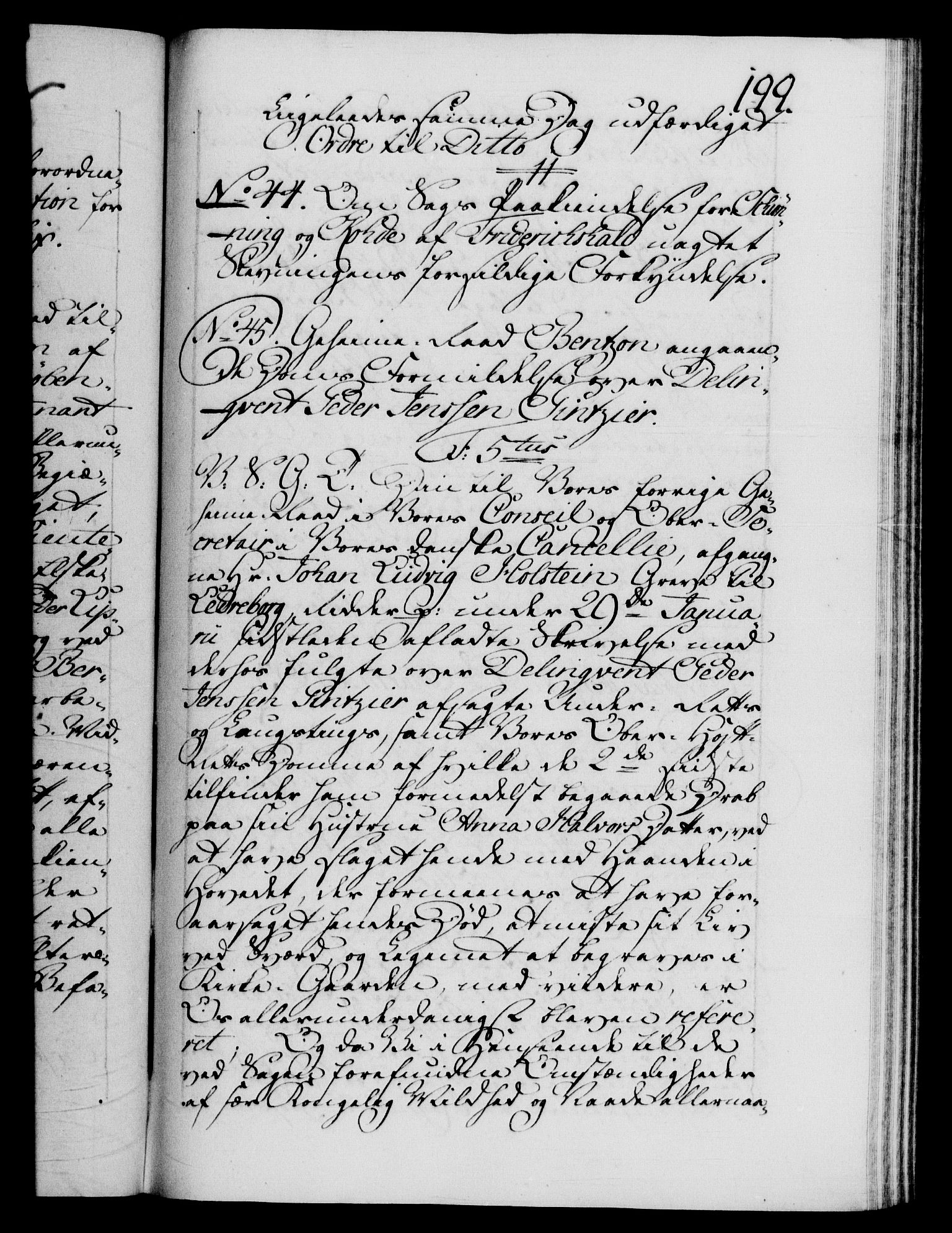 Danske Kanselli 1572-1799, RA/EA-3023/F/Fc/Fca/Fcab/L0037: Norske tegnelser, 1762-1766, p. 199a