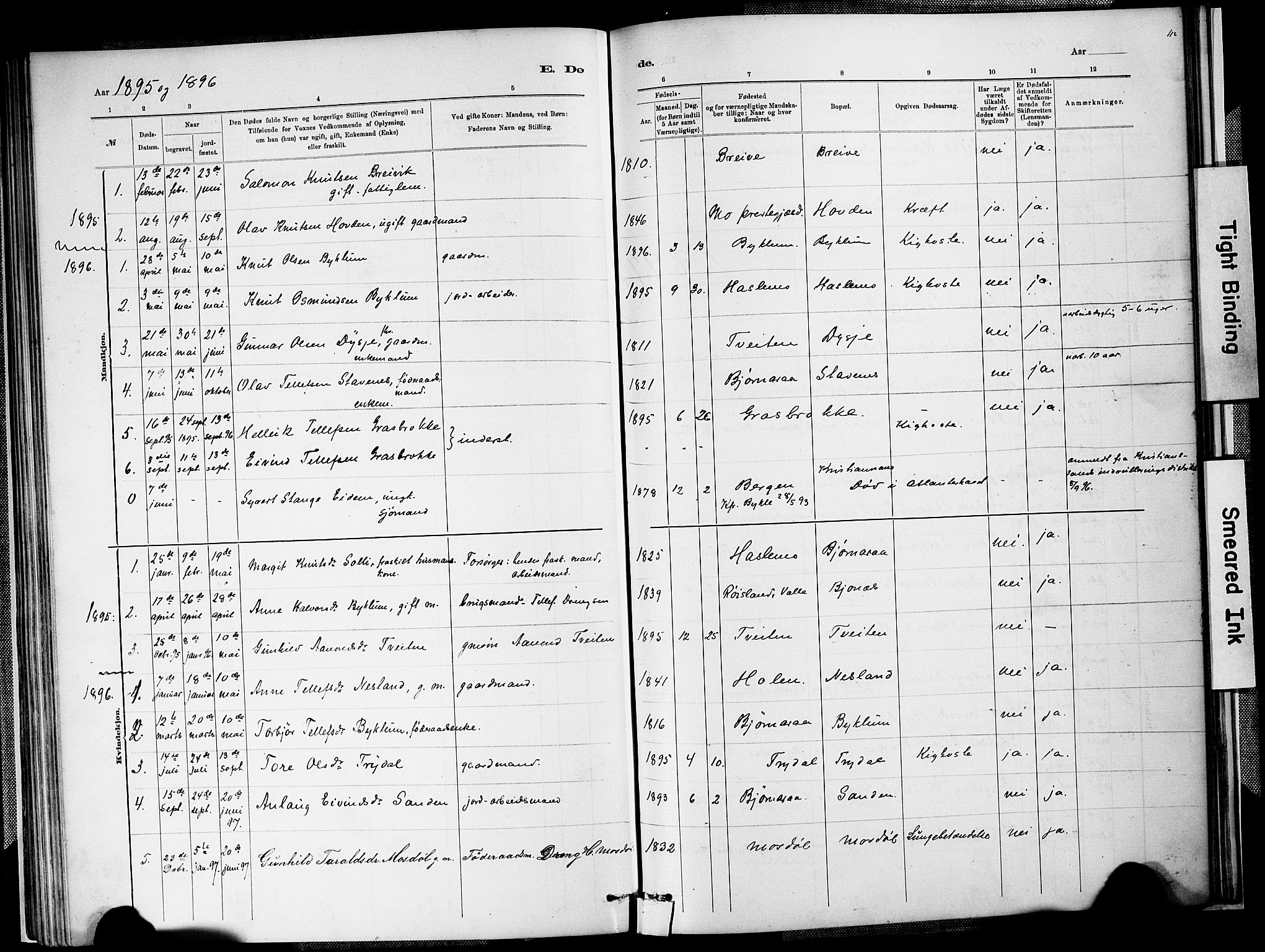 Valle sokneprestkontor, SAK/1111-0044/F/Fa/Faa/L0001: Parish register (official) no. A 1, 1882-1907, p. 112