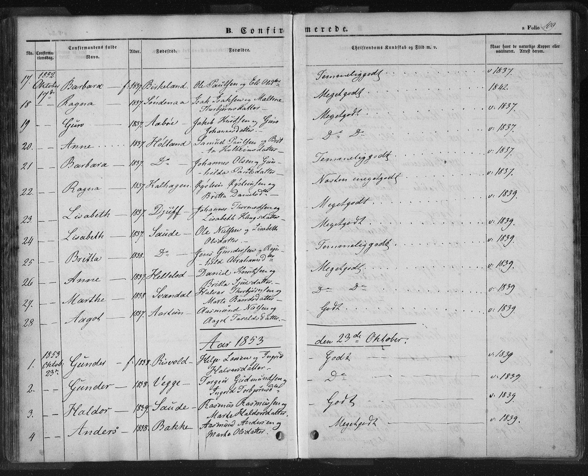 Sand sokneprestkontor, AV/SAST-A-101848/01/III/L0002: Parish register (official) no. A 2, 1838-1859, p. 109