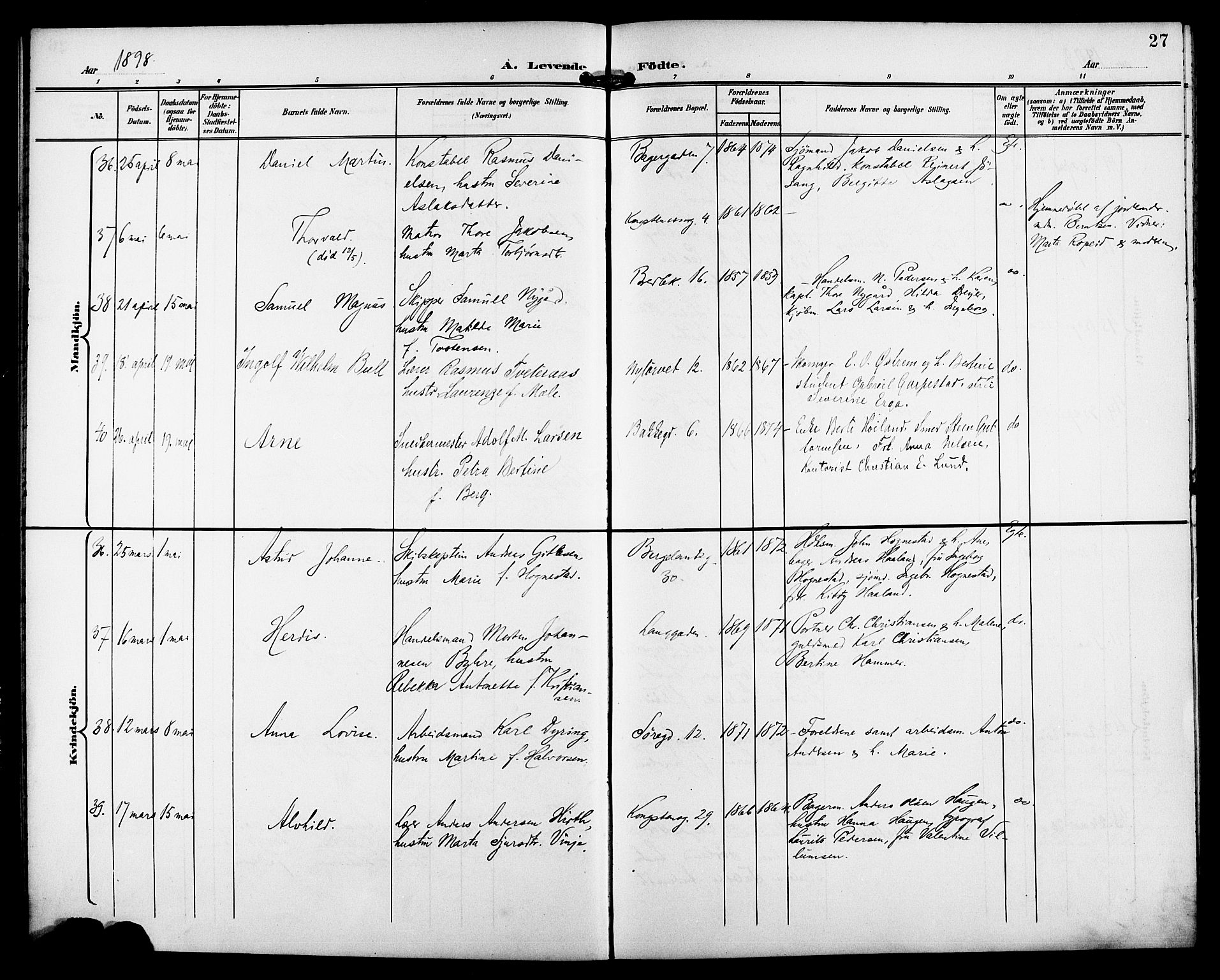 St. Petri sokneprestkontor, AV/SAST-A-101813/001/30/30BB/L0008: Parish register (copy) no. B 8, 1897-1905, p. 27