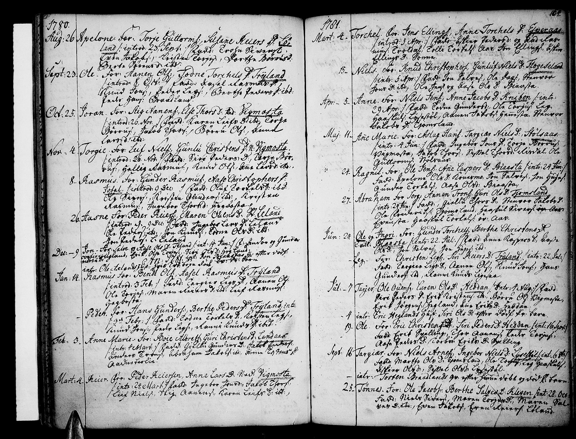 Sør-Audnedal sokneprestkontor, AV/SAK-1111-0039/F/Fa/Fab/L0002: Parish register (official) no. A 2 /3, 1771-1809, p. 164