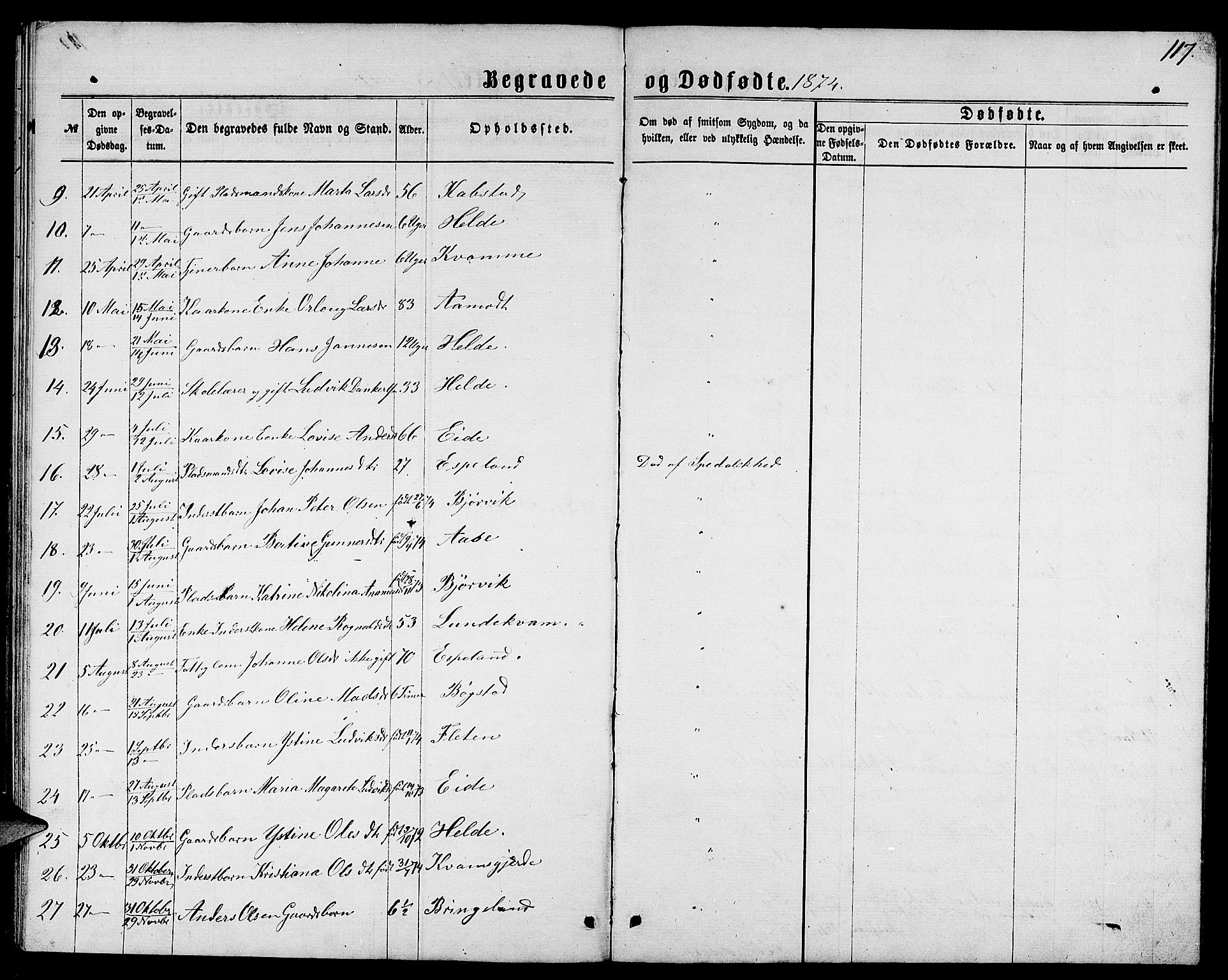Gaular sokneprestembete, SAB/A-80001/H/Hab: Parish register (copy) no. B 2, 1863-1881, p. 117
