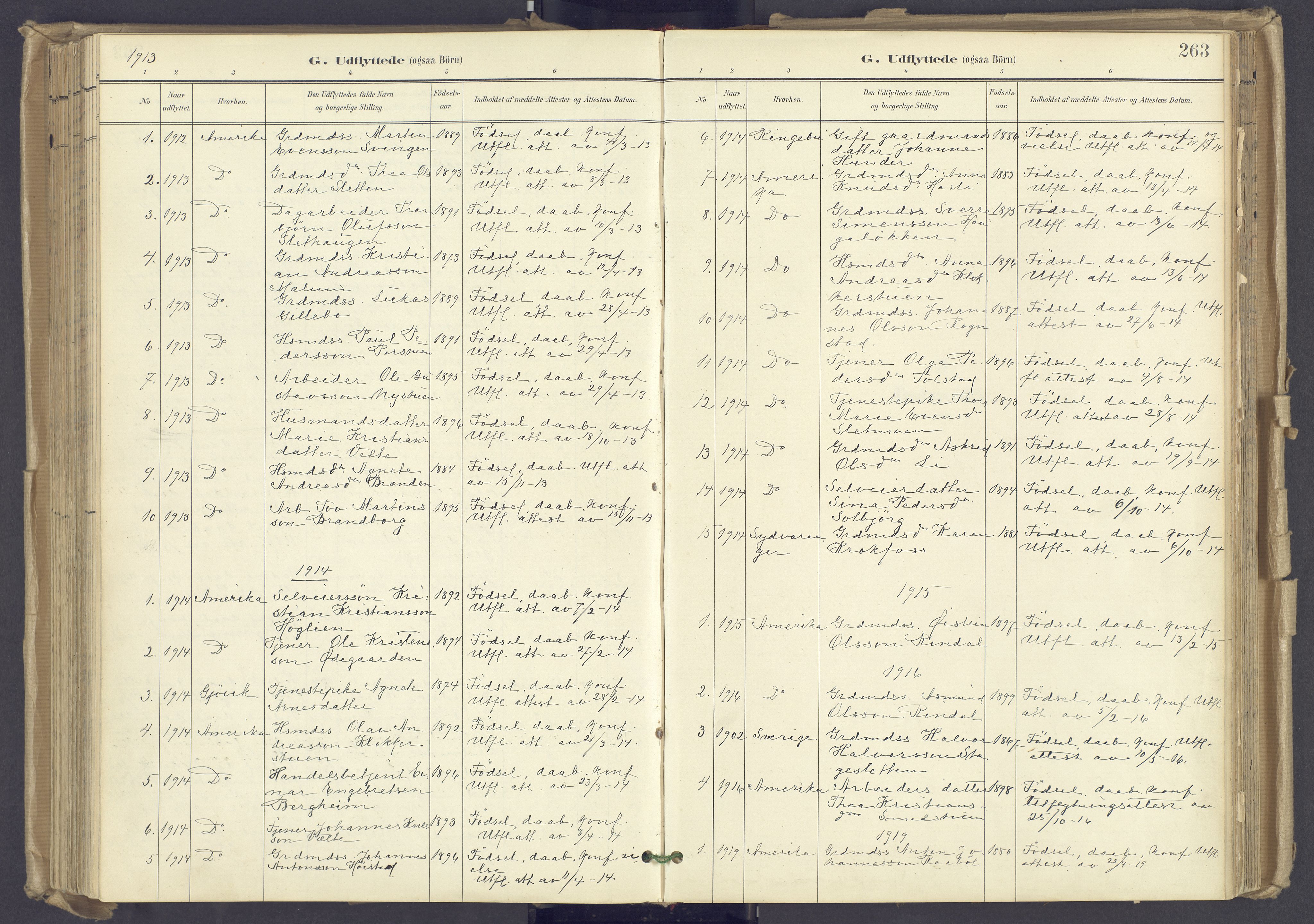 Øyer prestekontor, AV/SAH-PREST-084/H/Ha/Haa/L0012: Parish register (official) no. 12, 1897-1920, p. 263