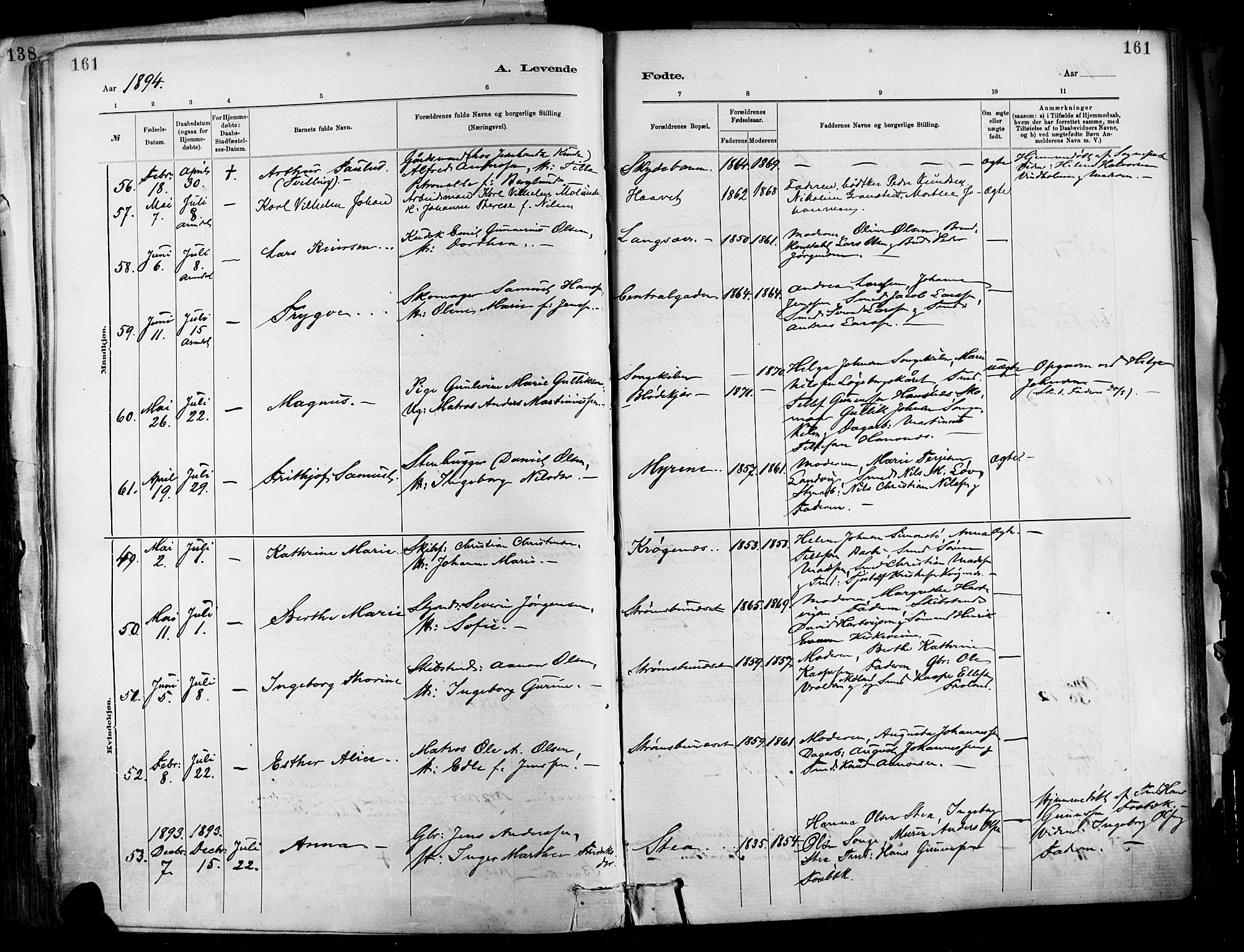 Barbu sokneprestkontor, SAK/1111-0003/F/Fa/L0002: Parish register (official) no. A 2, 1883-1898, p. 161