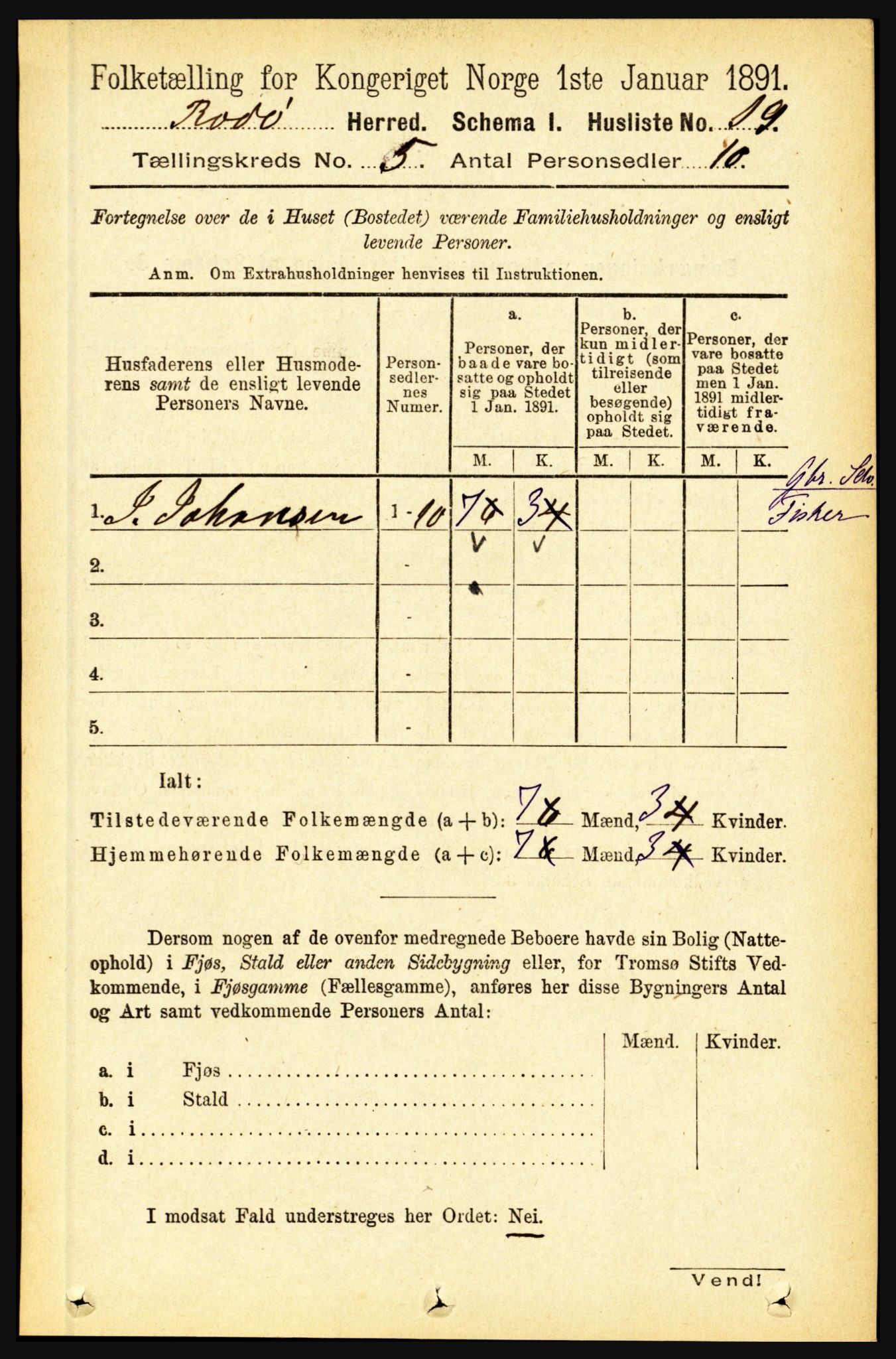 RA, 1891 census for 1836 Rødøy, 1891, p. 2365