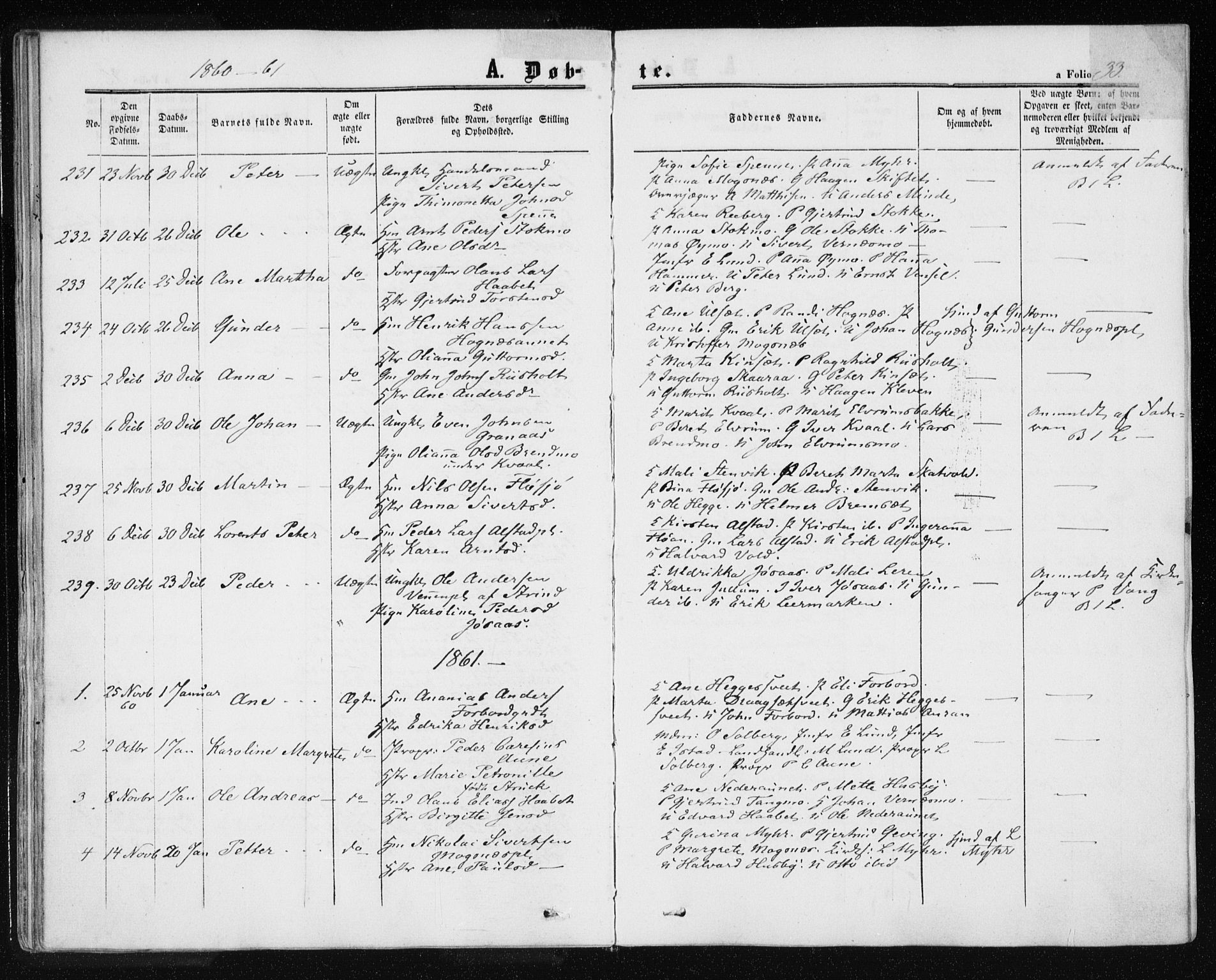 Ministerialprotokoller, klokkerbøker og fødselsregistre - Nord-Trøndelag, SAT/A-1458/709/L0075: Parish register (official) no. 709A15, 1859-1870, p. 33