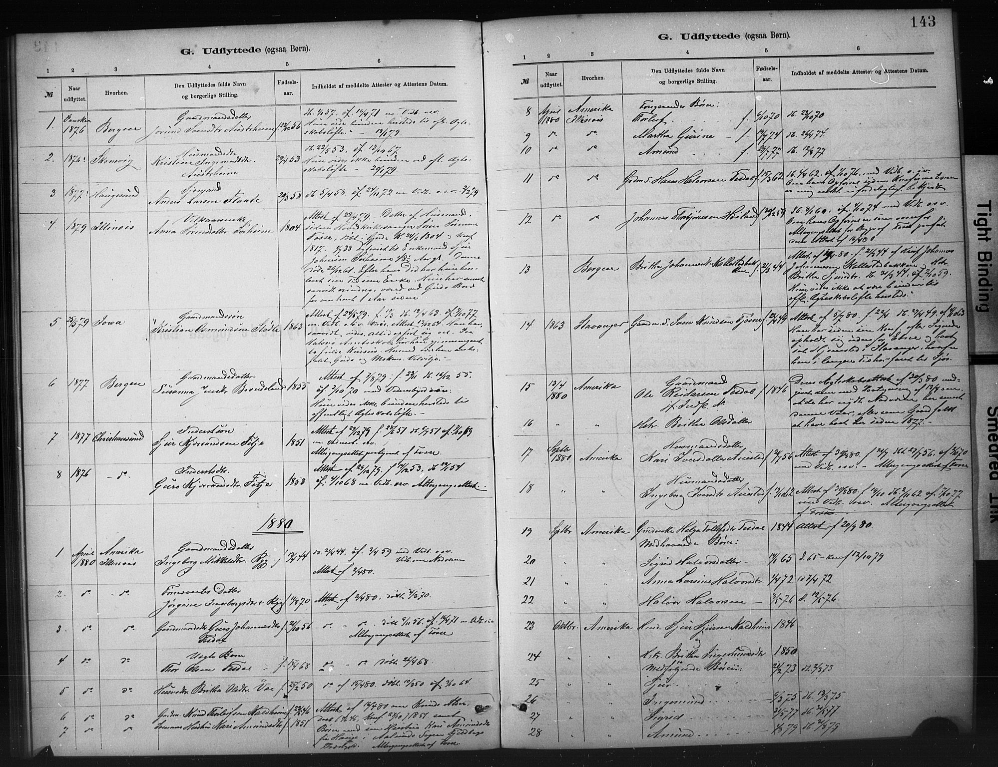 Etne sokneprestembete, SAB/A-75001/H/Hab: Parish register (copy) no. A 5, 1879-1896, p. 143