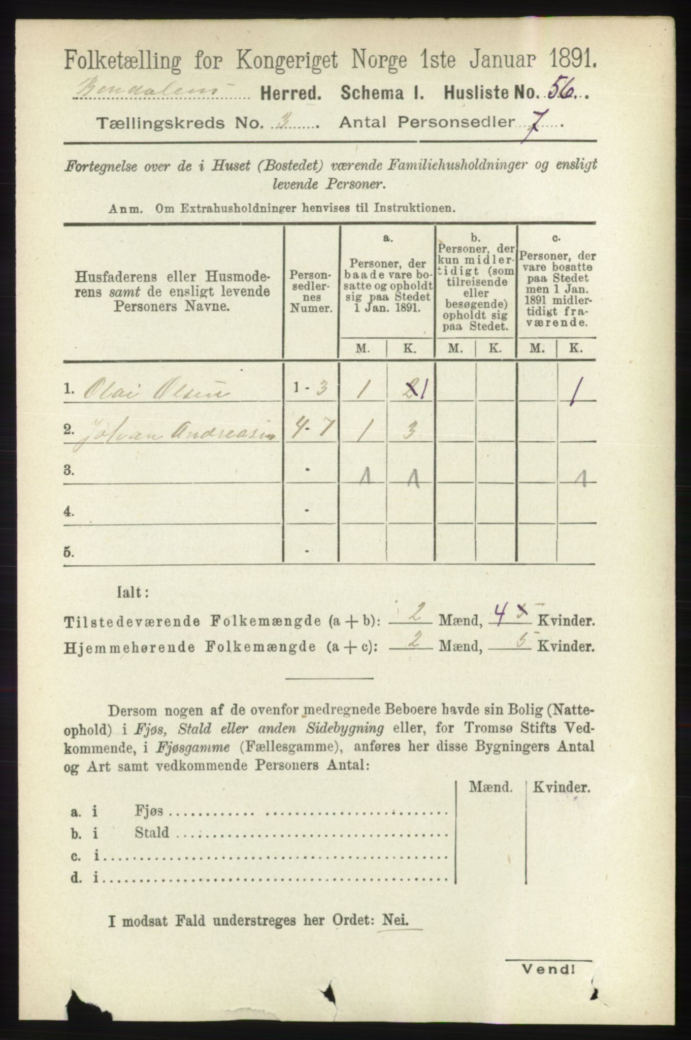 RA, 1891 census for 1811 Bindal, 1891, p. 643