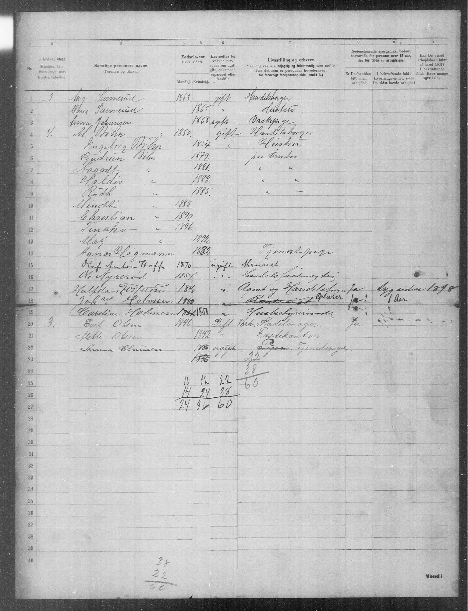 OBA, Municipal Census 1902 for Kristiania, 1902, p. 23703