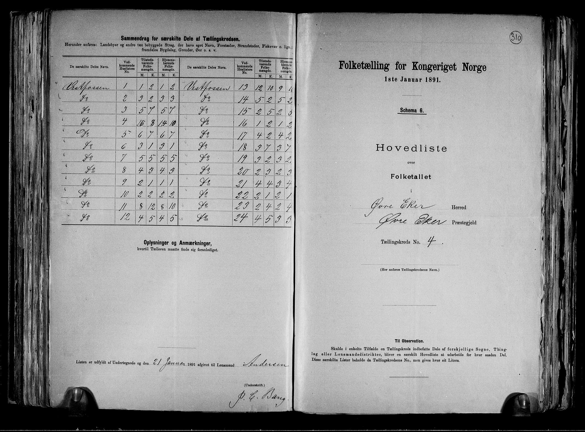 RA, 1891 census for 0624 Øvre Eiker, 1891, p. 12