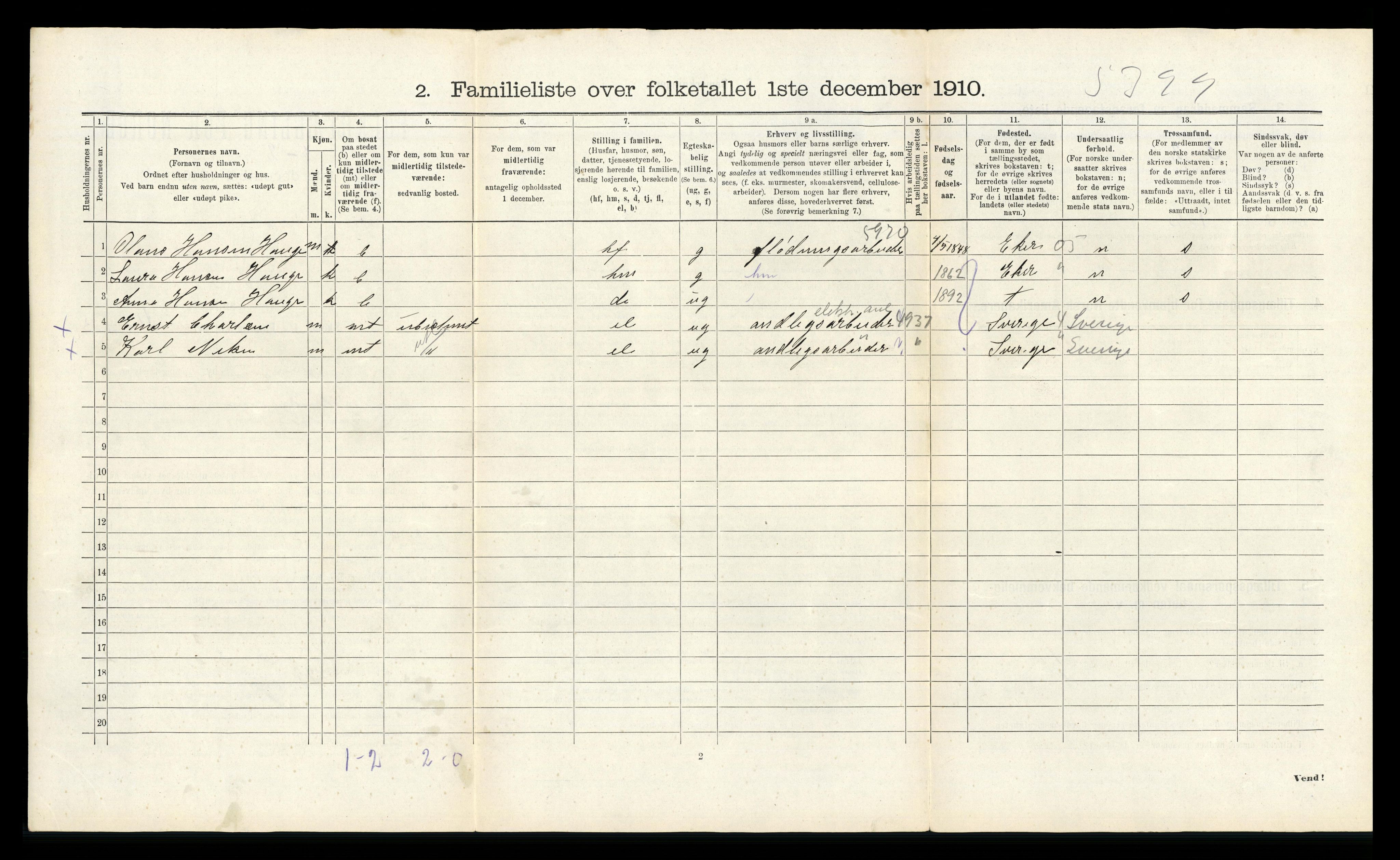 RA, 1910 census for Kongsberg, 1910, p. 4065