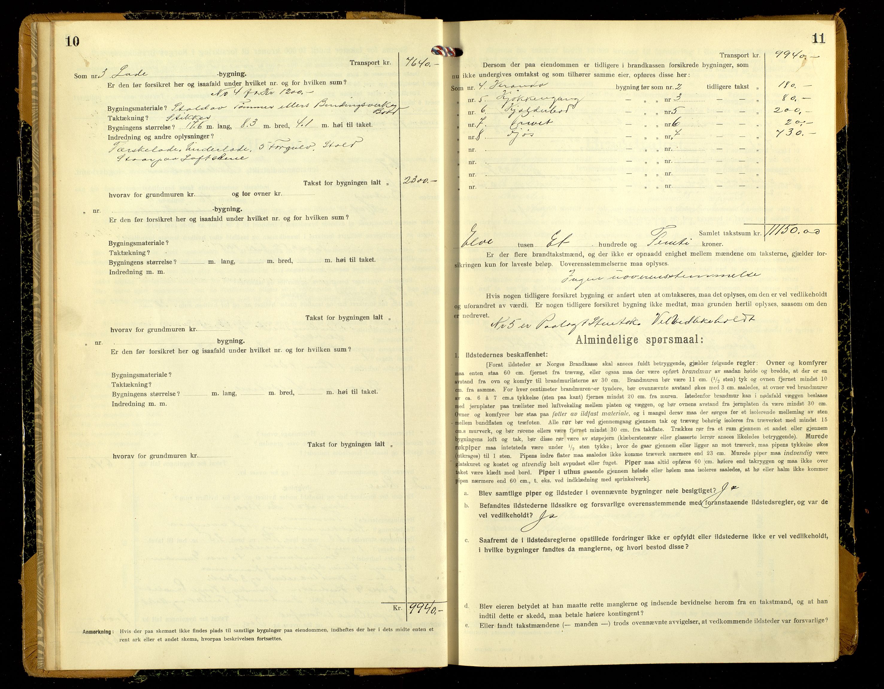 Norges Brannkasse, Hof, AV/SAH-NBRANH-017/F/L0010: Branntakstprotokoll, 1918-1920