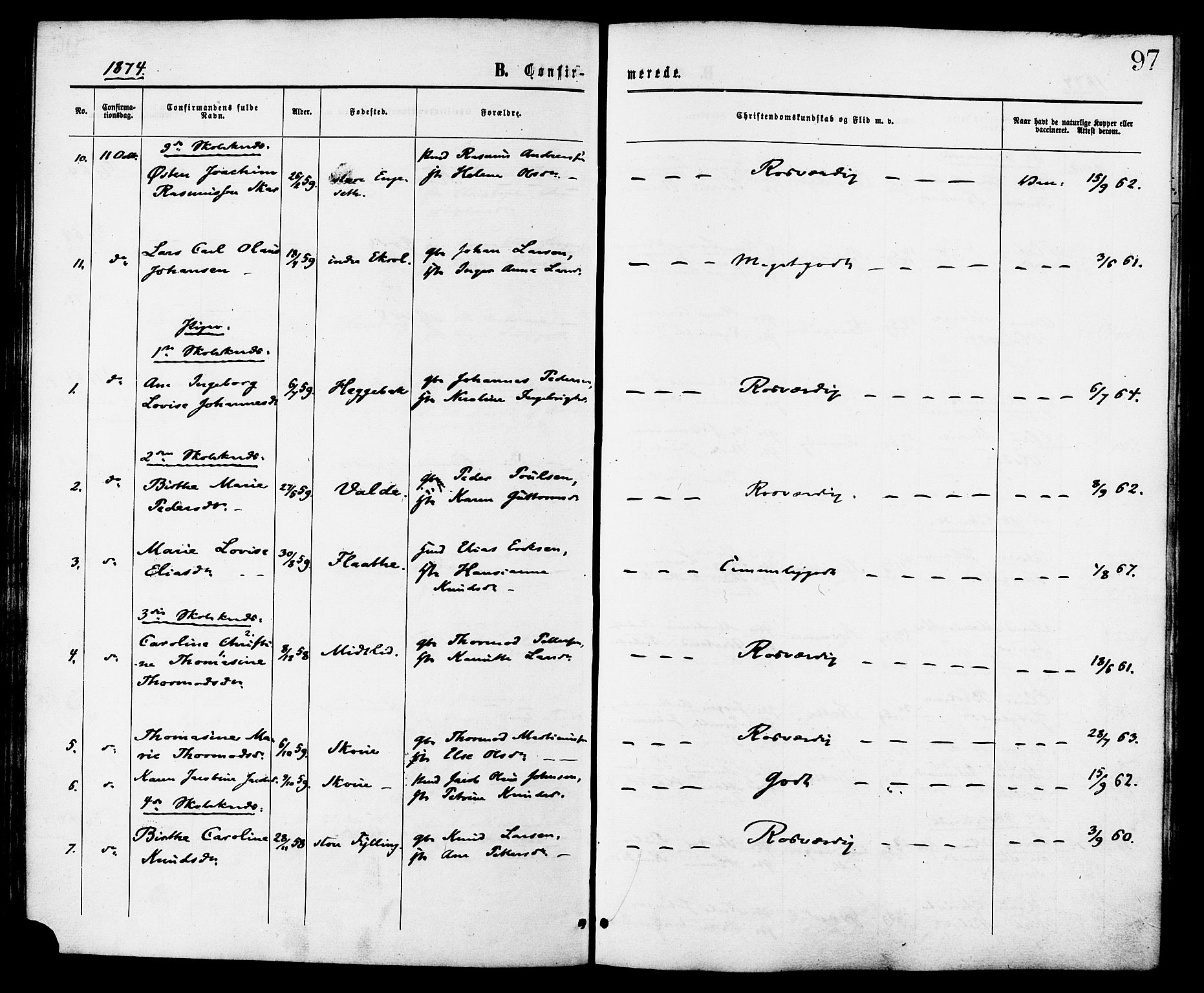 Ministerialprotokoller, klokkerbøker og fødselsregistre - Møre og Romsdal, SAT/A-1454/524/L0355: Parish register (official) no. 524A07, 1864-1879, p. 97