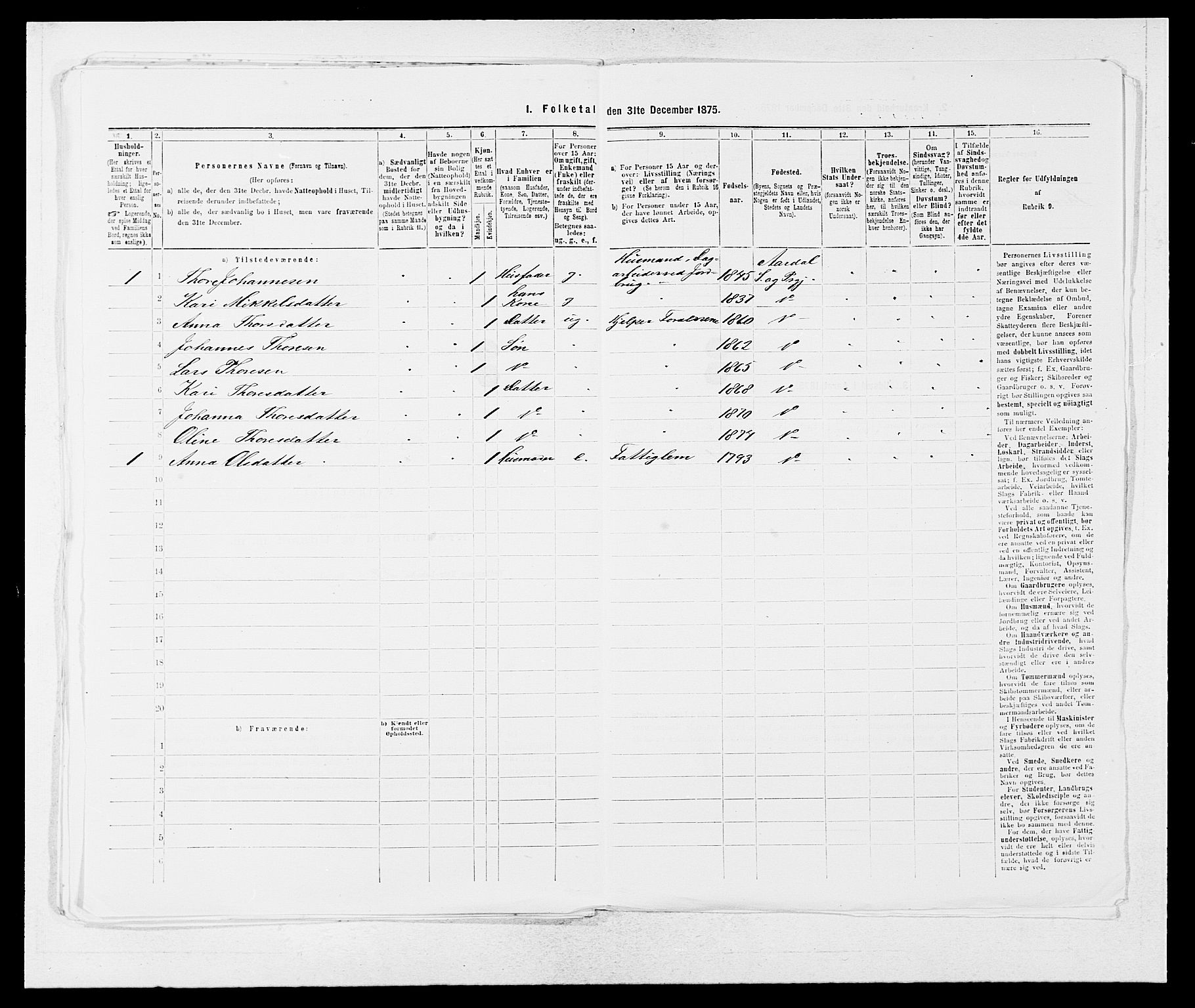 SAB, 1875 census for 1424P Årdal, 1875, p. 390