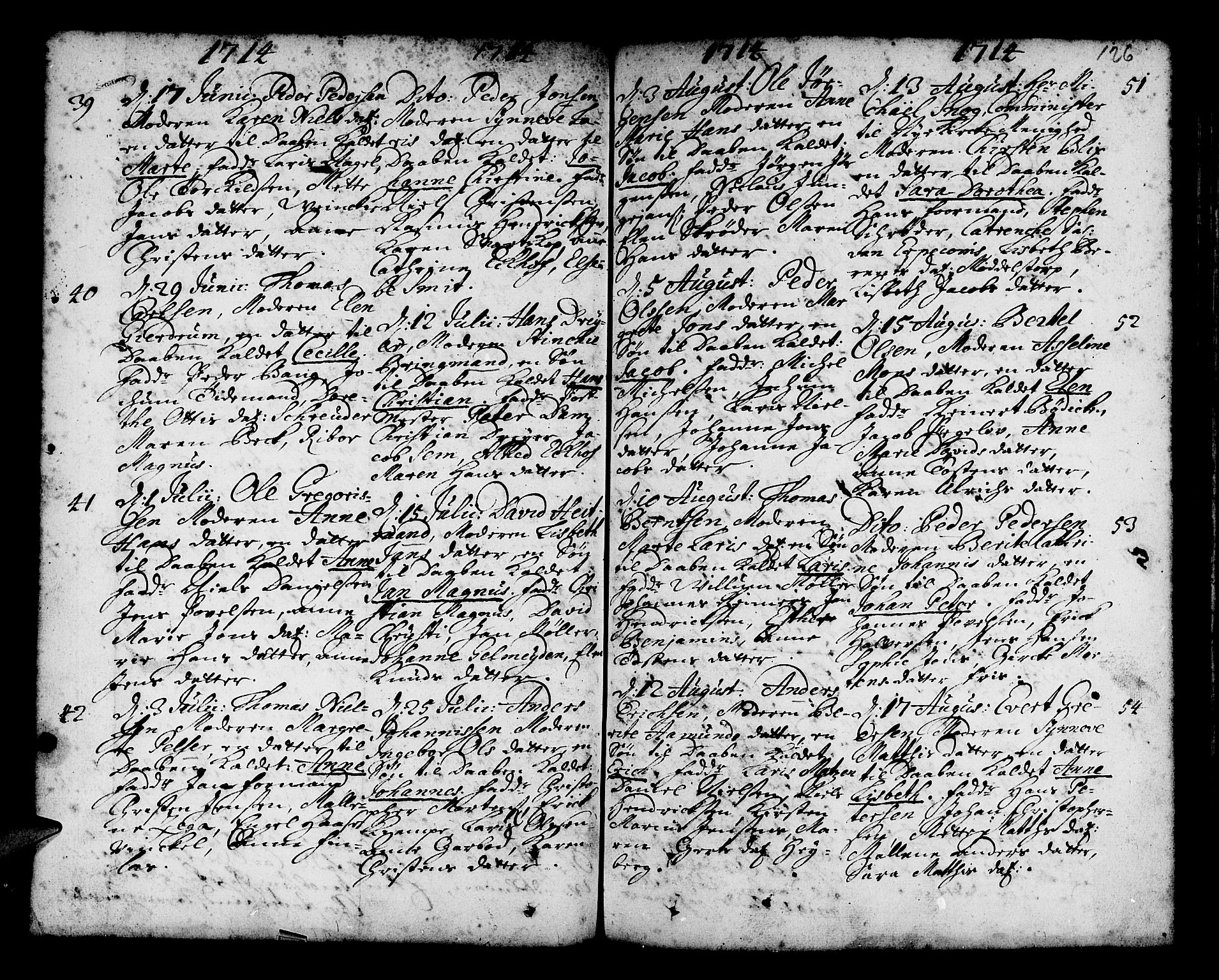 Nykirken Sokneprestembete, AV/SAB-A-77101/H/Haa/L0002: Parish register (official) no. A 2, 1700-1723, p. 126