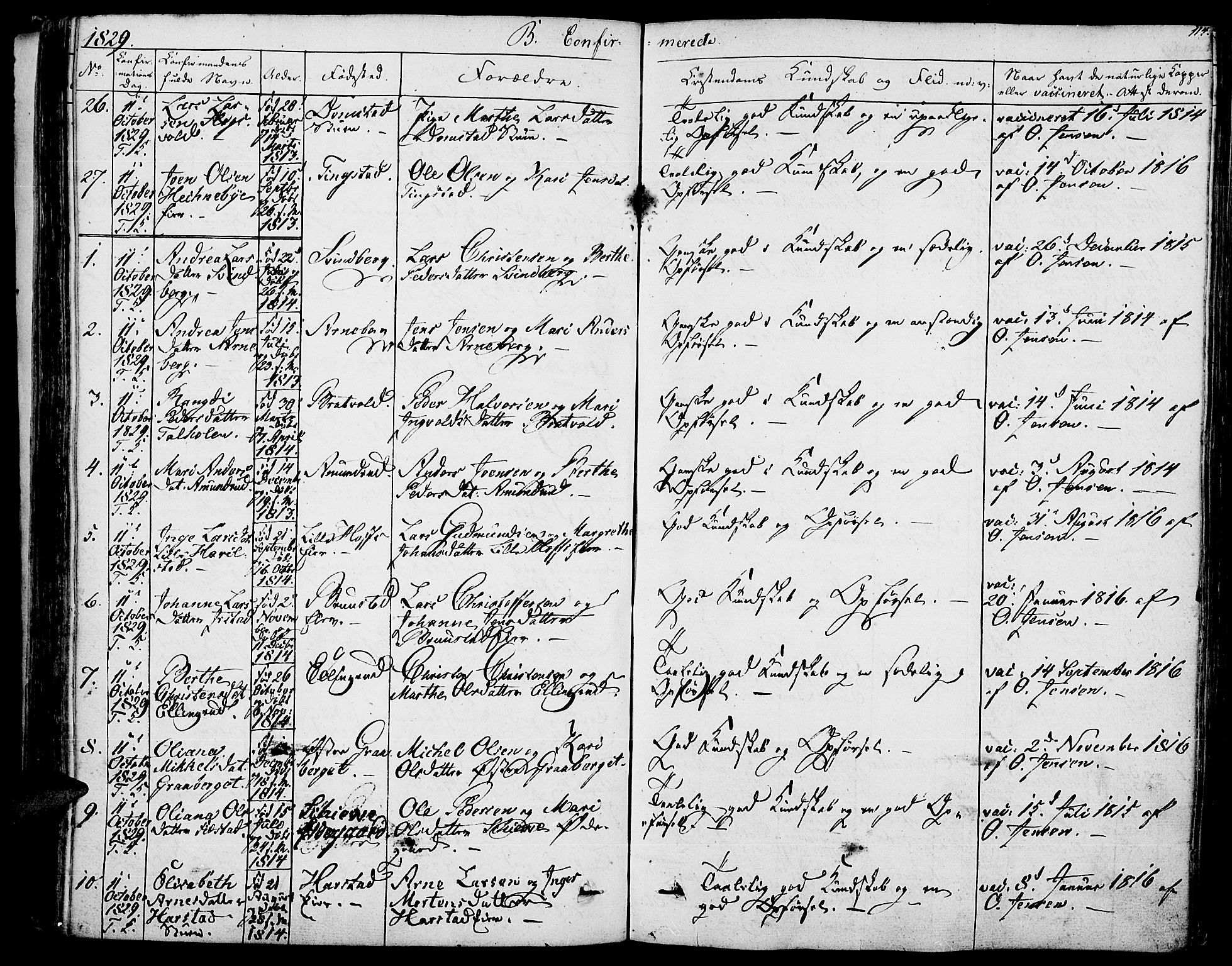 Romedal prestekontor, AV/SAH-PREST-004/K/L0003: Parish register (official) no. 3, 1829-1846, p. 114