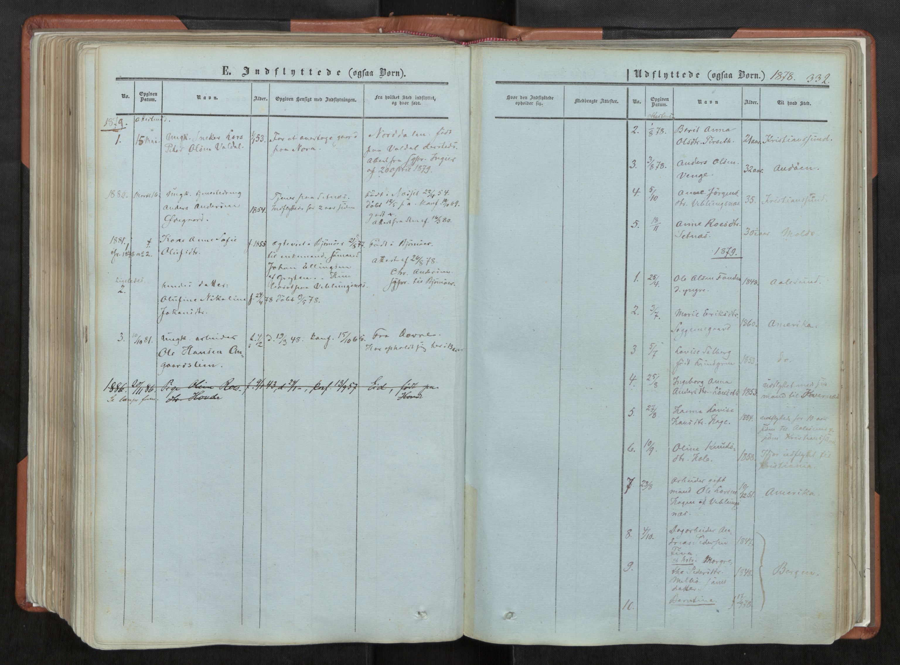 Ministerialprotokoller, klokkerbøker og fødselsregistre - Møre og Romsdal, AV/SAT-A-1454/544/L0572: Parish register (official) no. 544A05, 1854-1886, p. 332