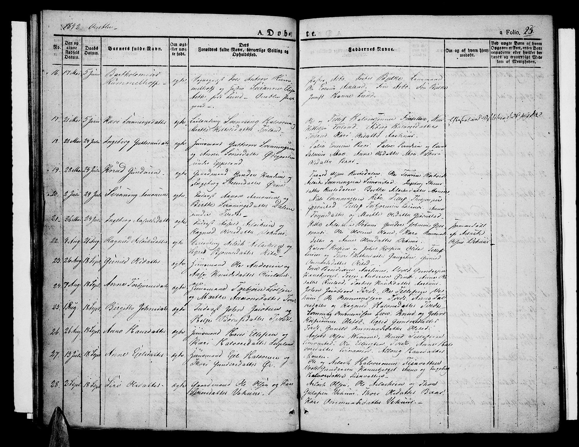 Åmli sokneprestkontor, AV/SAK-1111-0050/F/Fa/Fac/L0007: Parish register (official) no. A 7 /1, 1829-1851, p. 25