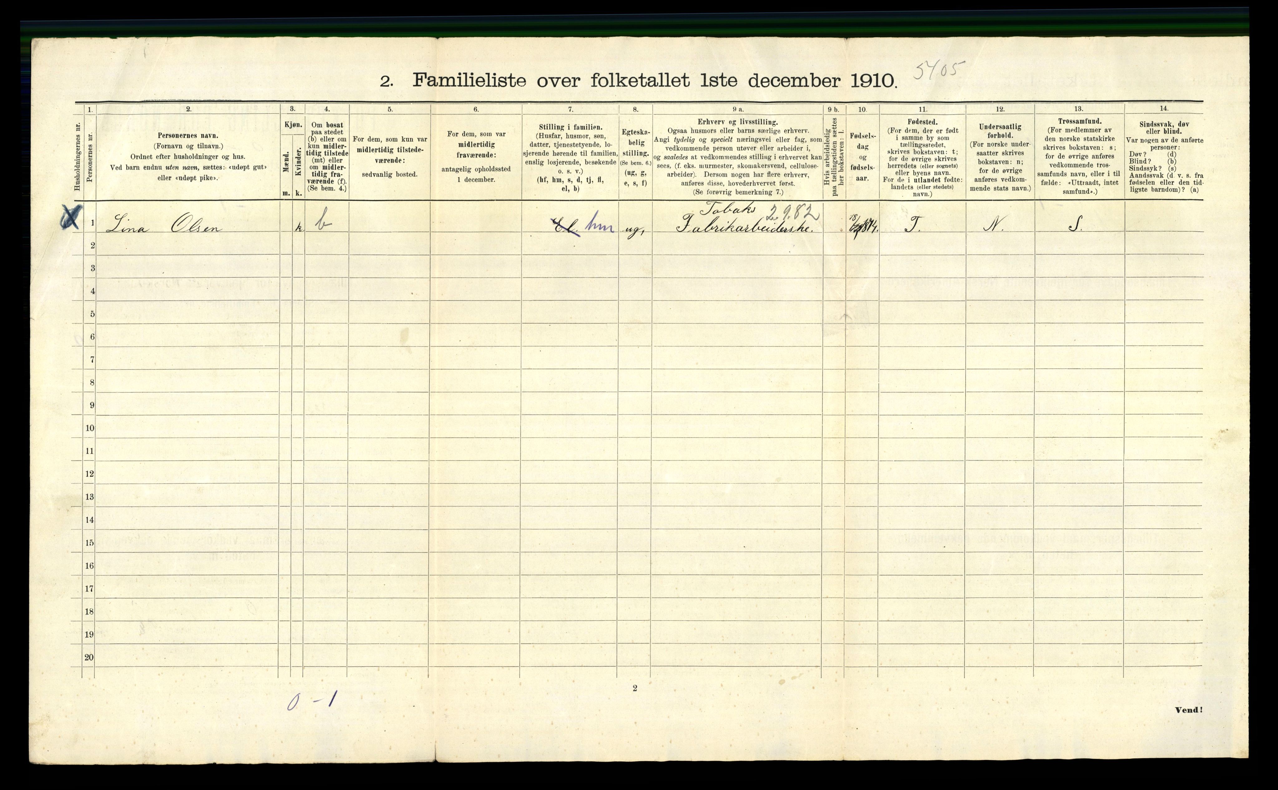 RA, 1910 census for Bergen, 1910, p. 20950