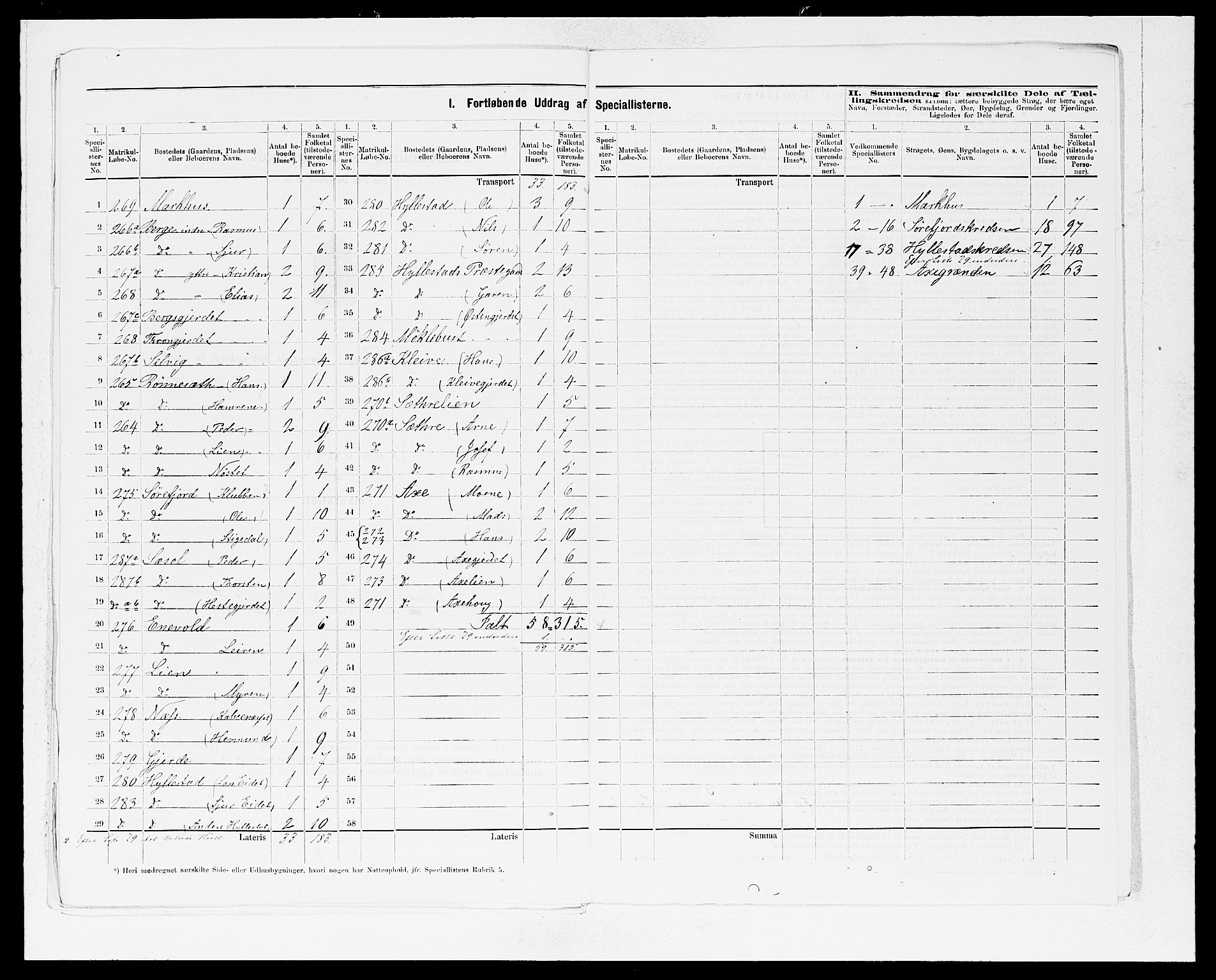 SAB, 1875 census for 1413P Hyllestad, 1875, p. 27