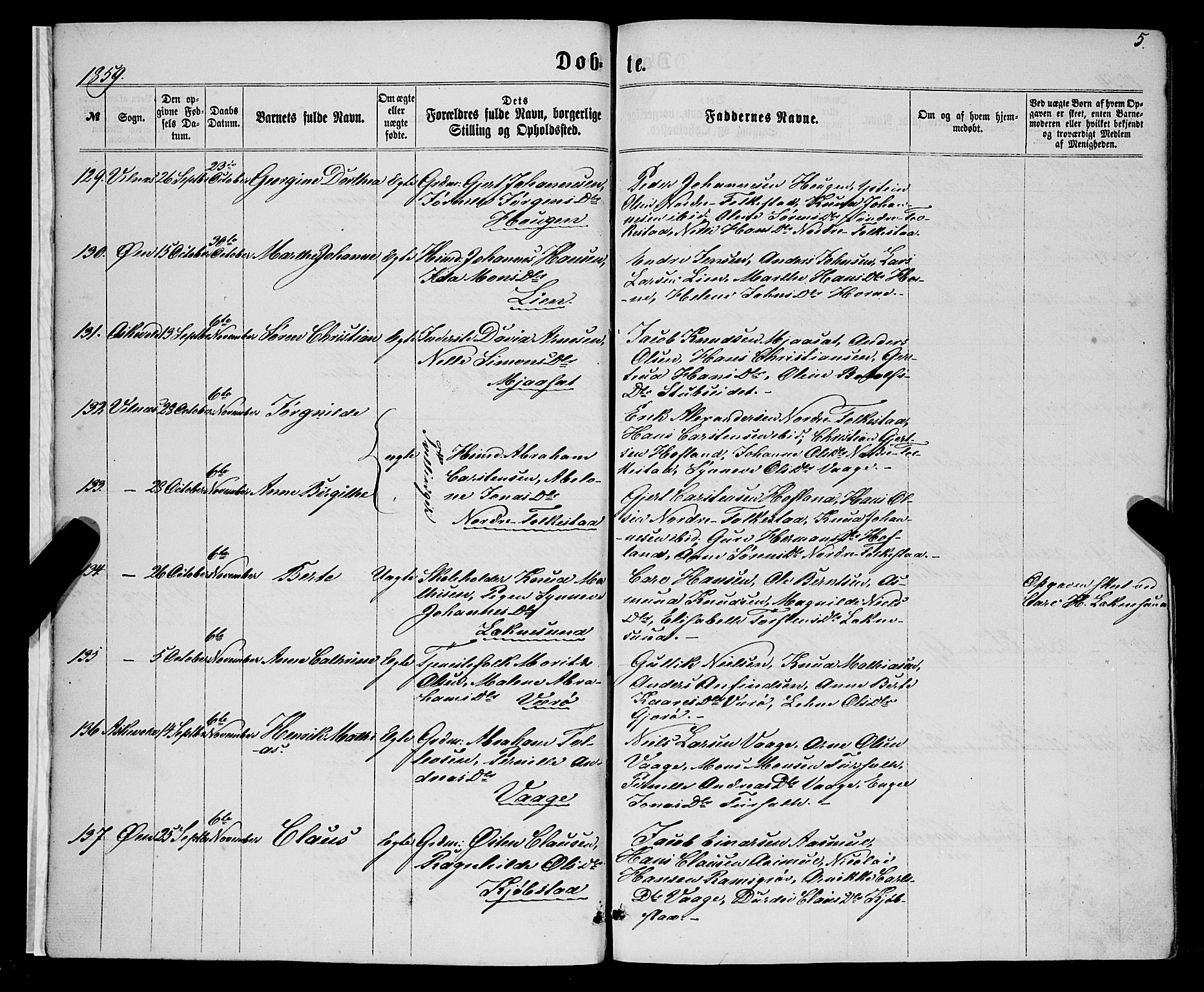 Askvoll sokneprestembete, AV/SAB-A-79501/H/Haa/Haaa/L0012: Parish register (official) no. A 12, 1859-1878, p. 5