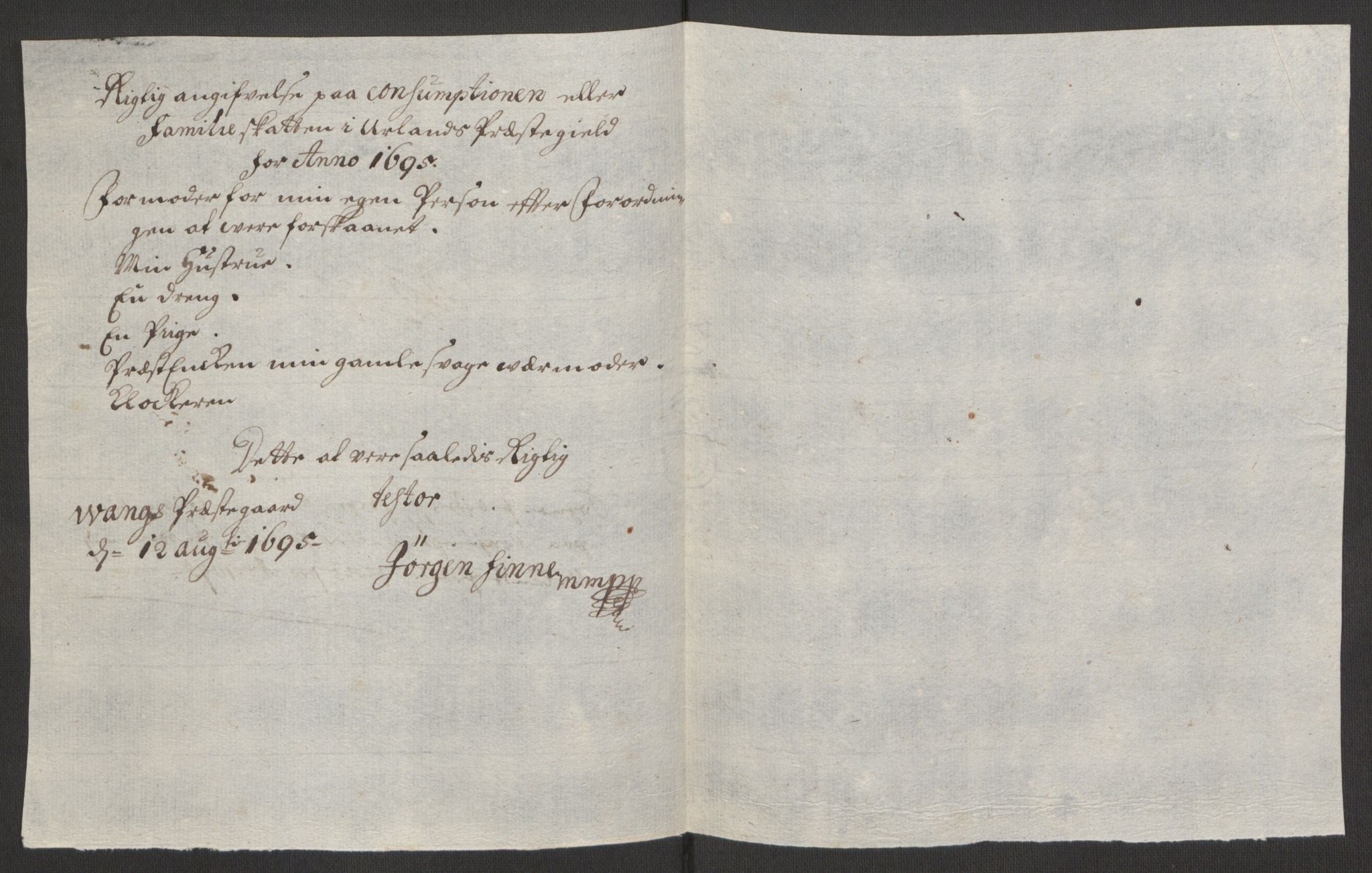 Rentekammeret inntil 1814, Reviderte regnskaper, Fogderegnskap, RA/EA-4092/R52/L3308: Fogderegnskap Sogn, 1695, p. 312