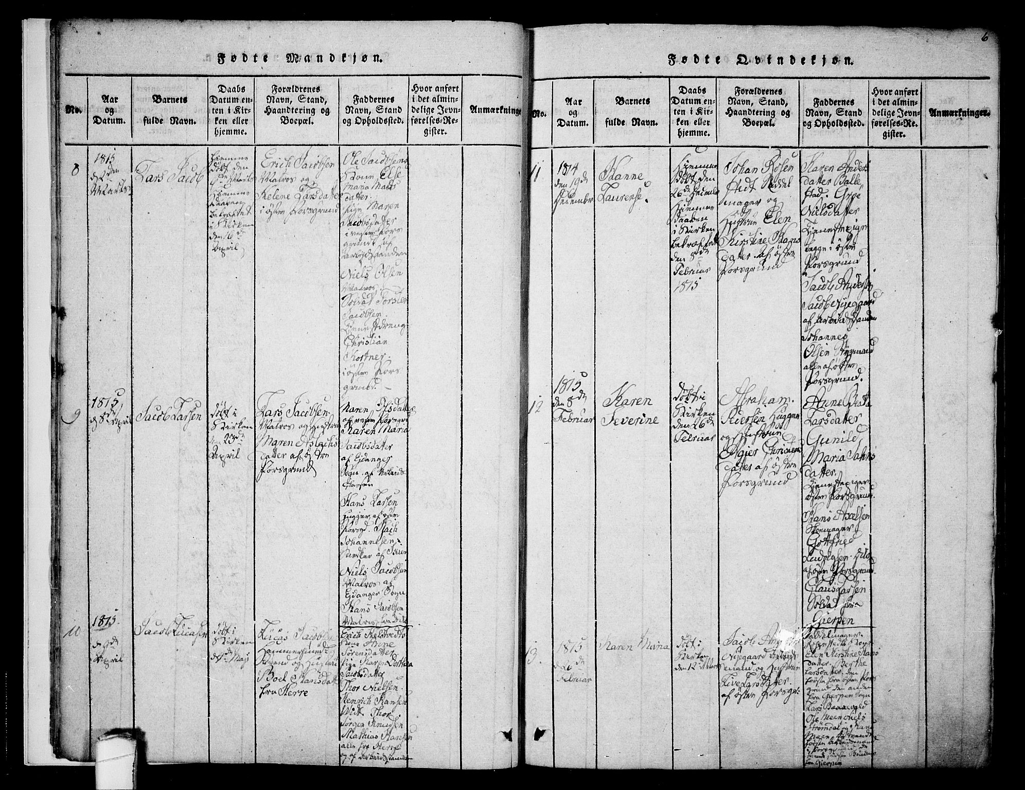 Porsgrunn kirkebøker , SAKO/A-104/F/Fa/L0004: Parish register (official) no. 4, 1814-1828, p. 6