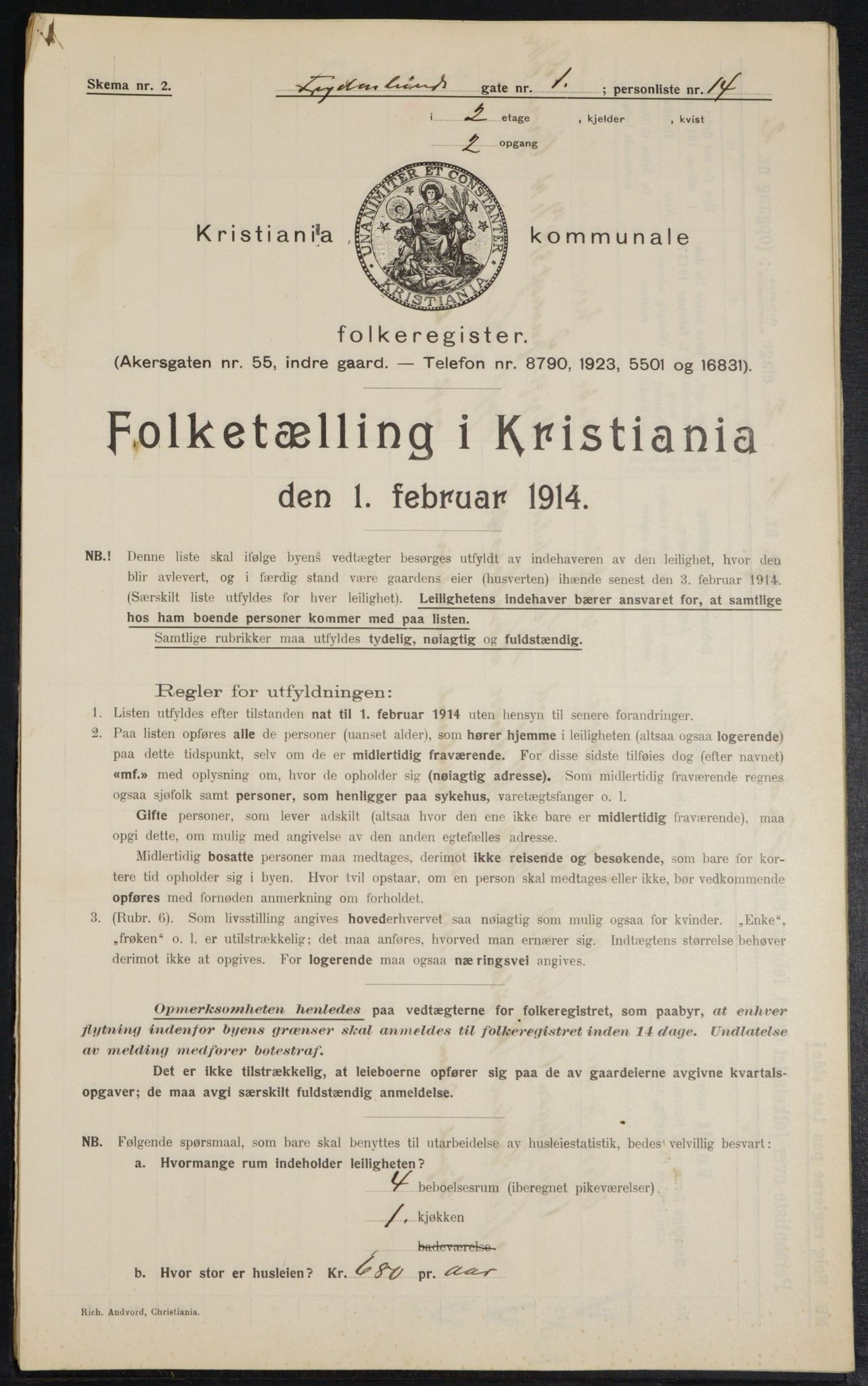 OBA, Municipal Census 1914 for Kristiania, 1914, p. 28157