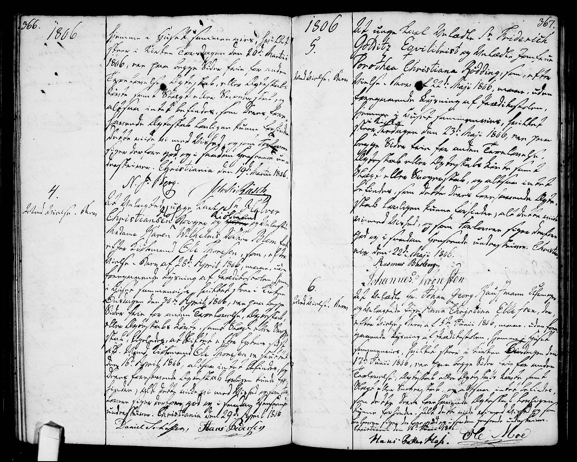 Oslo domkirke Kirkebøker, SAO/A-10752/L/La/L0010: Best man's statements no. 10, 1789-1807, p. 366-367